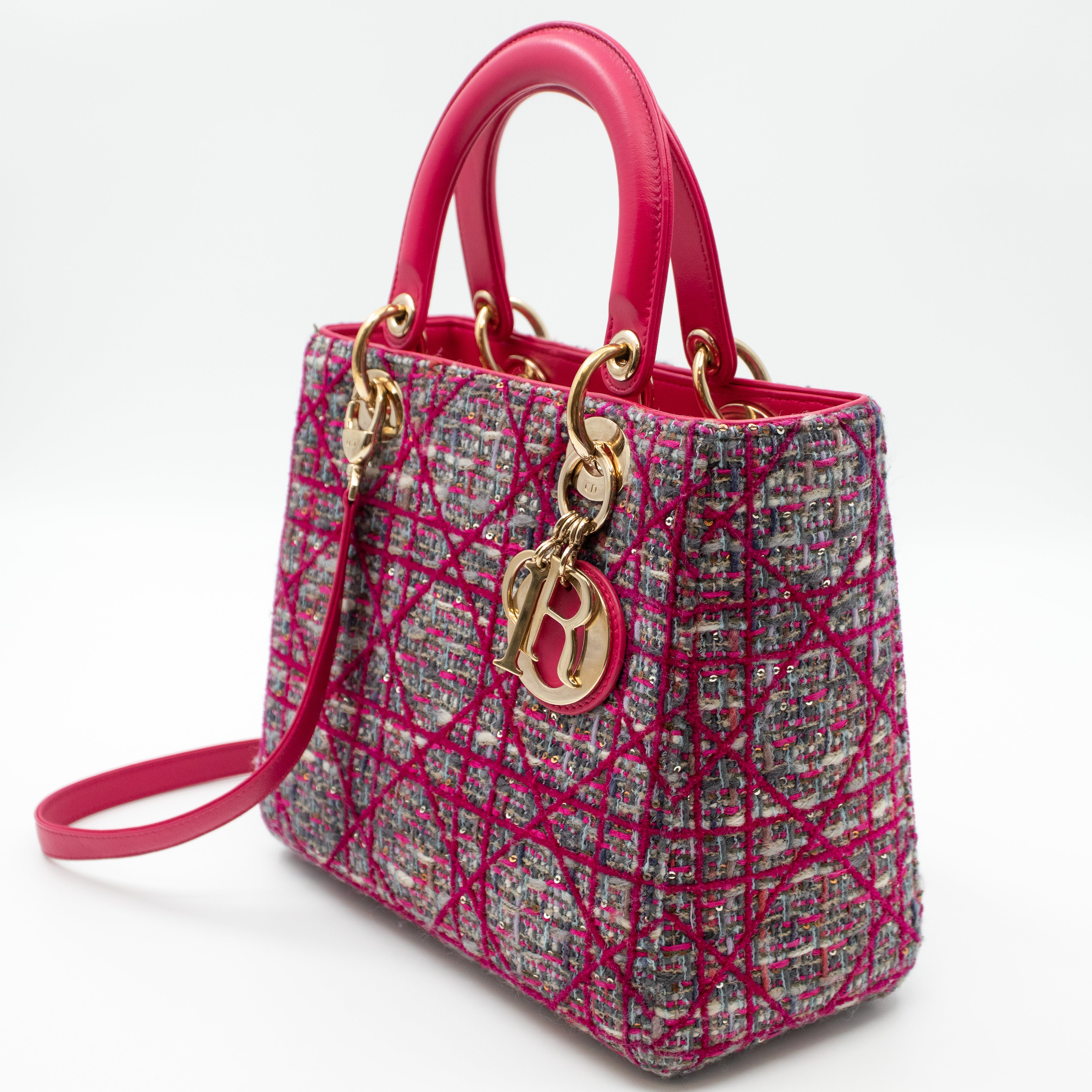 Lady Dior Medium Tweed Pink
