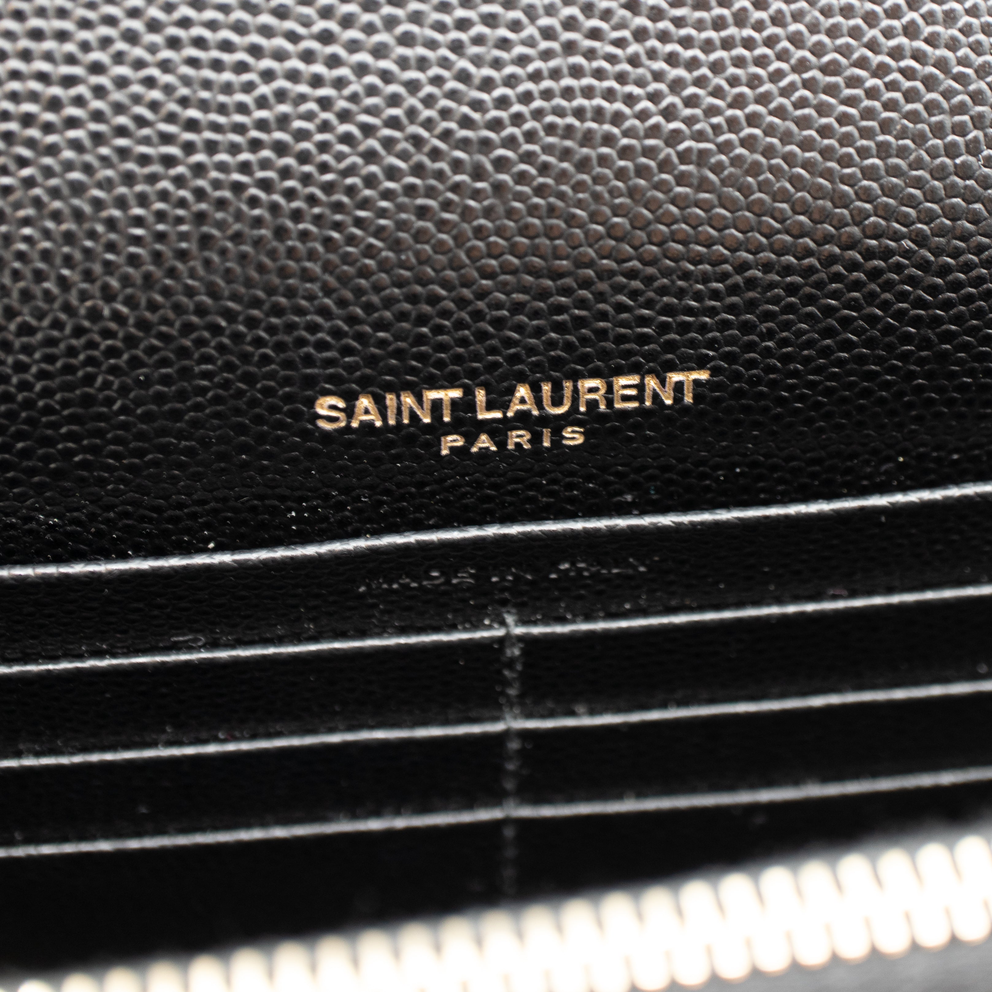 Envelope Chain Wallet Black Leather