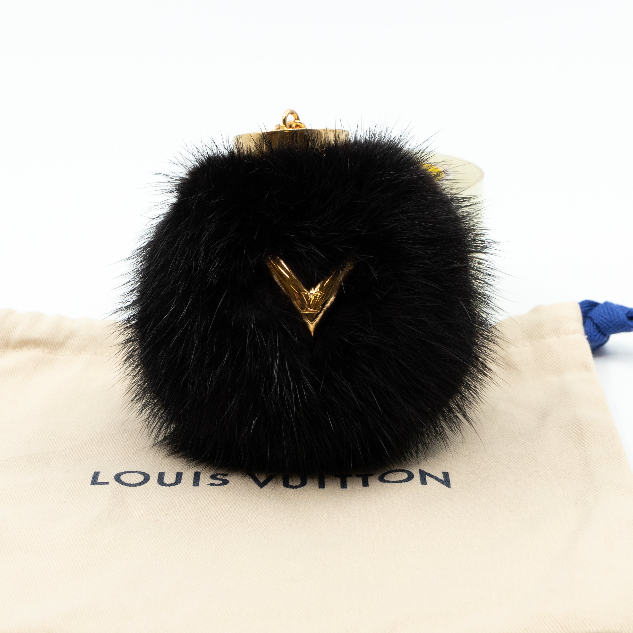 Louis Vuitton Fox Fur Fuzzy Bubble Bag Charm - Black Keychains, Accessories  - LOU151250