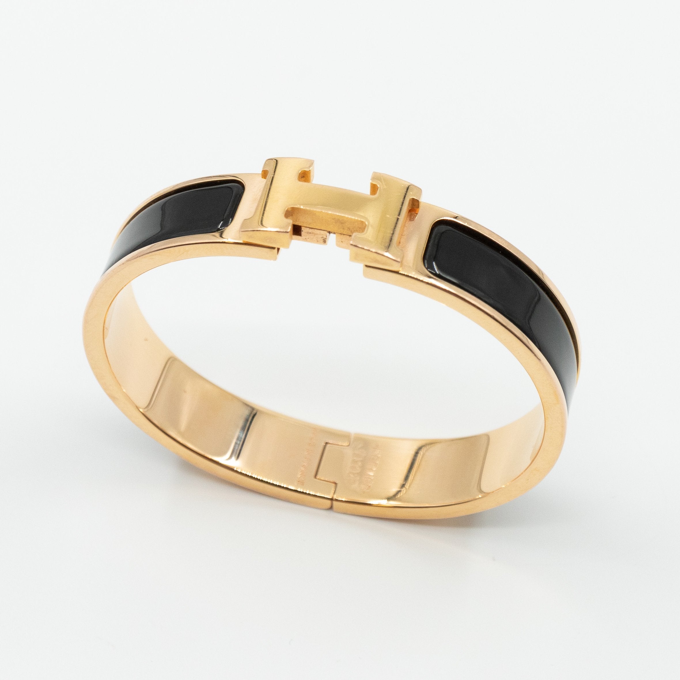 Clic H Bracelet Narrow Black Gold
