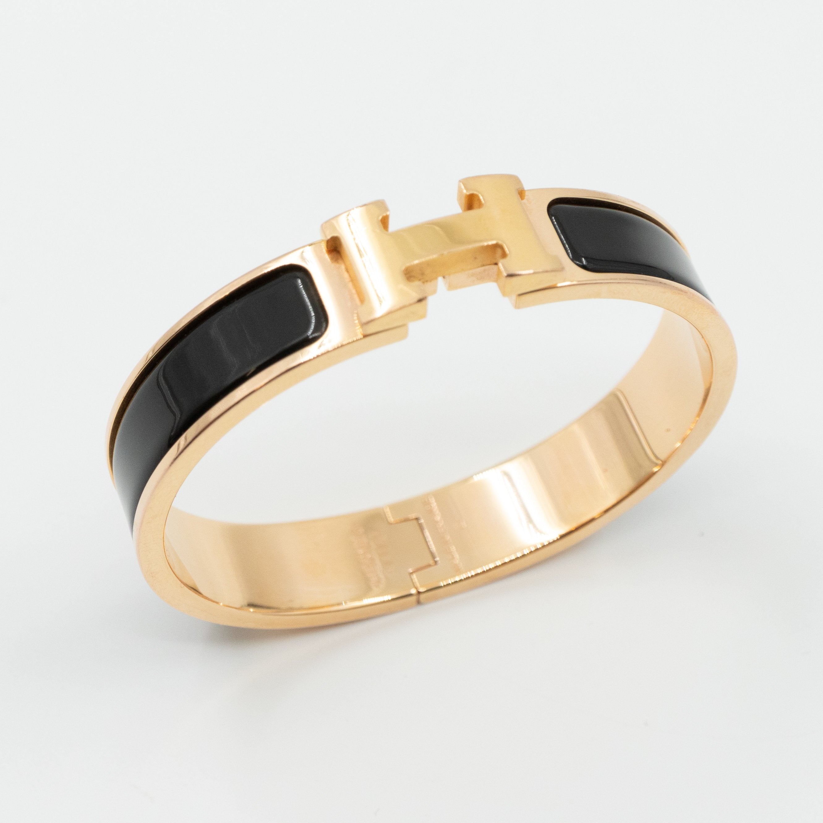 Clic H Bracelet Narrow Black Gold