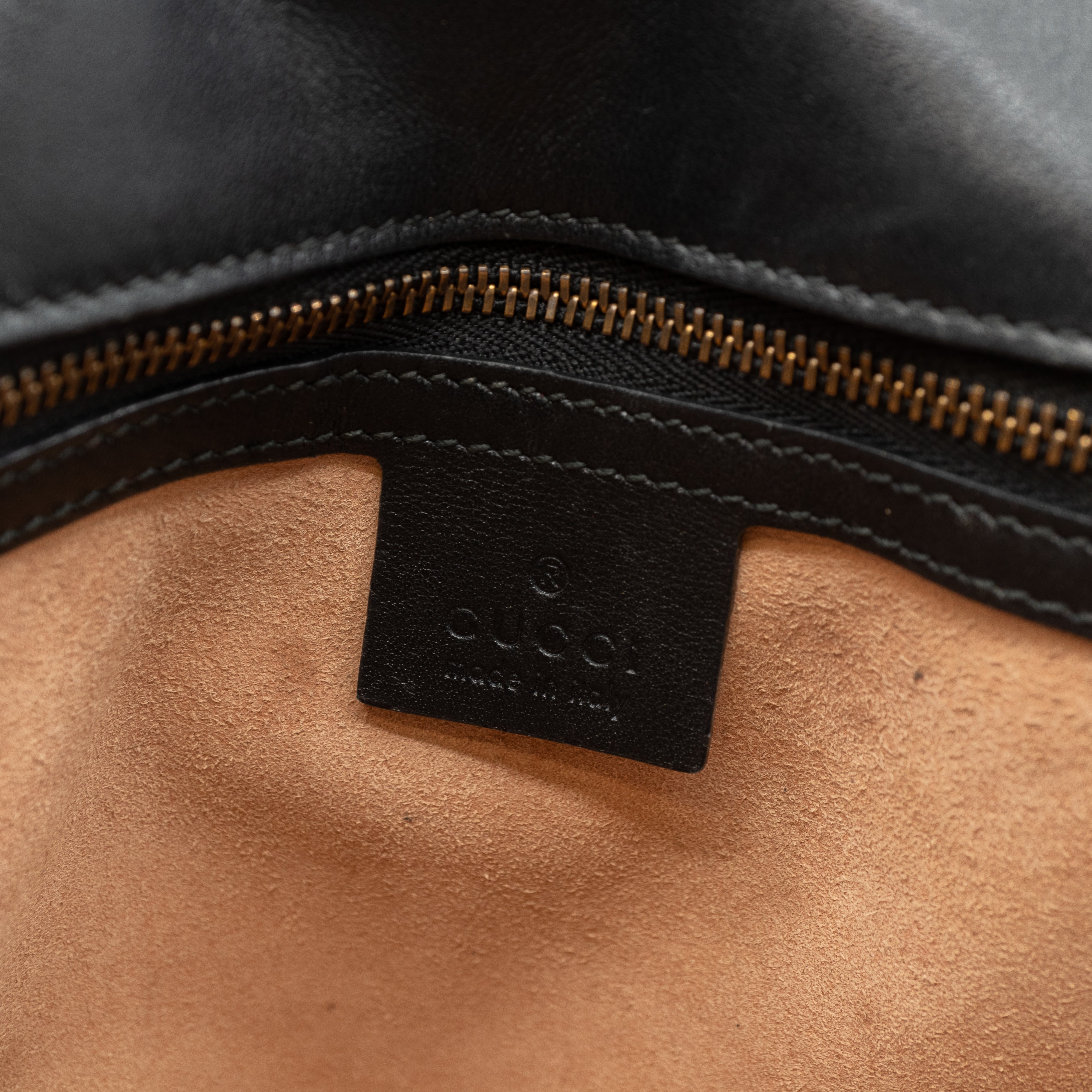 GG Marmont Large Flap Shoulder Bag Black Leather