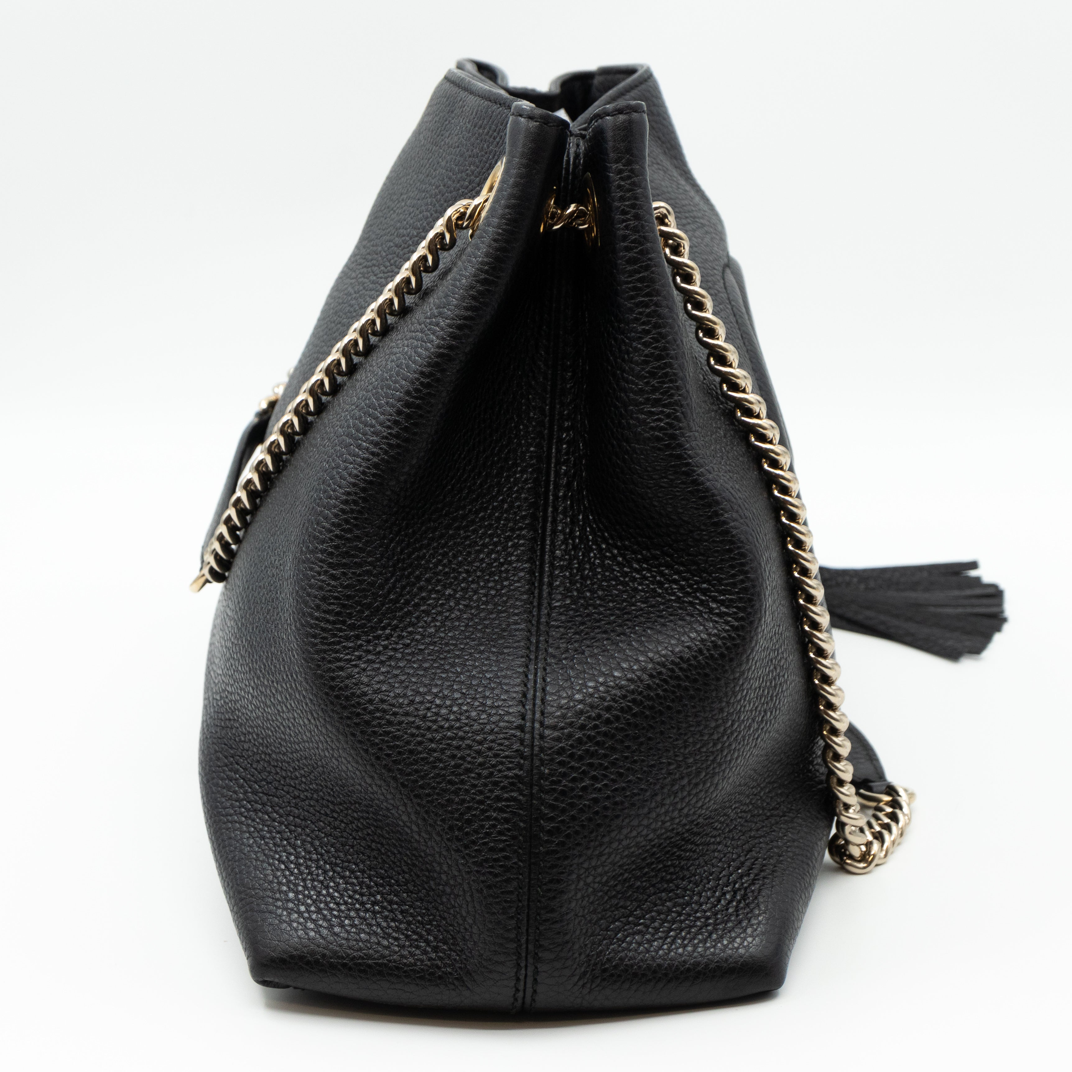 Soho Tassel Chain Black Leather