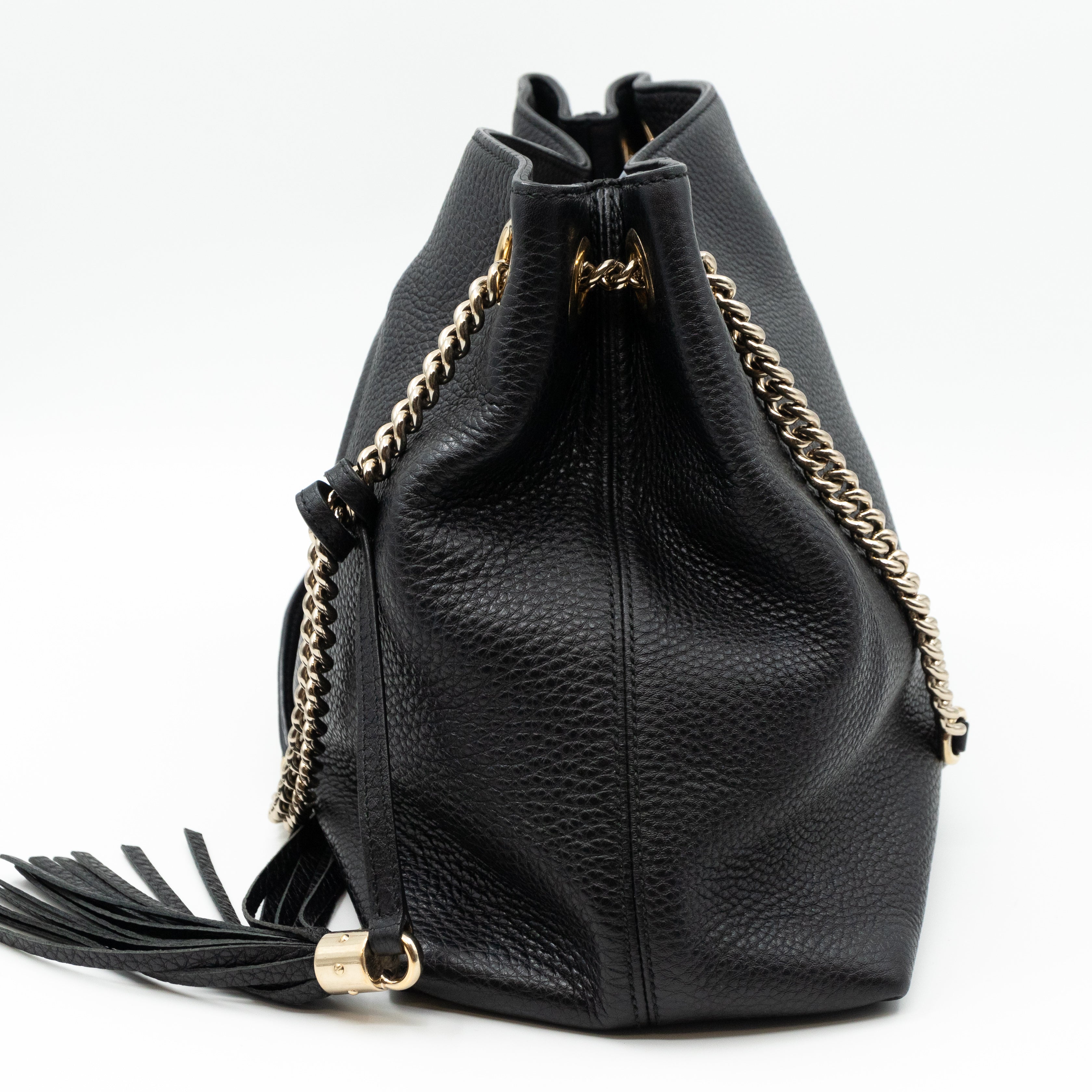 Soho Tassel Chain Black Leather