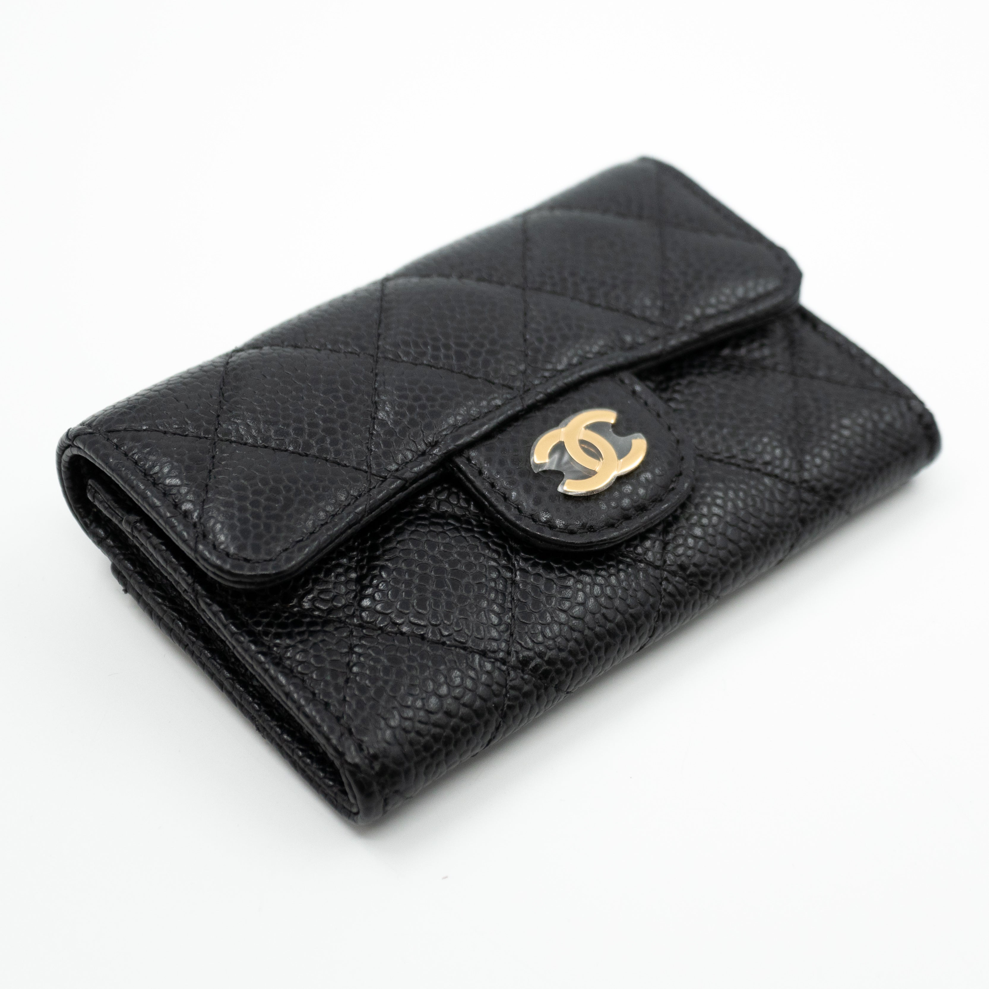 Classic Flap Card Case Black Caviar