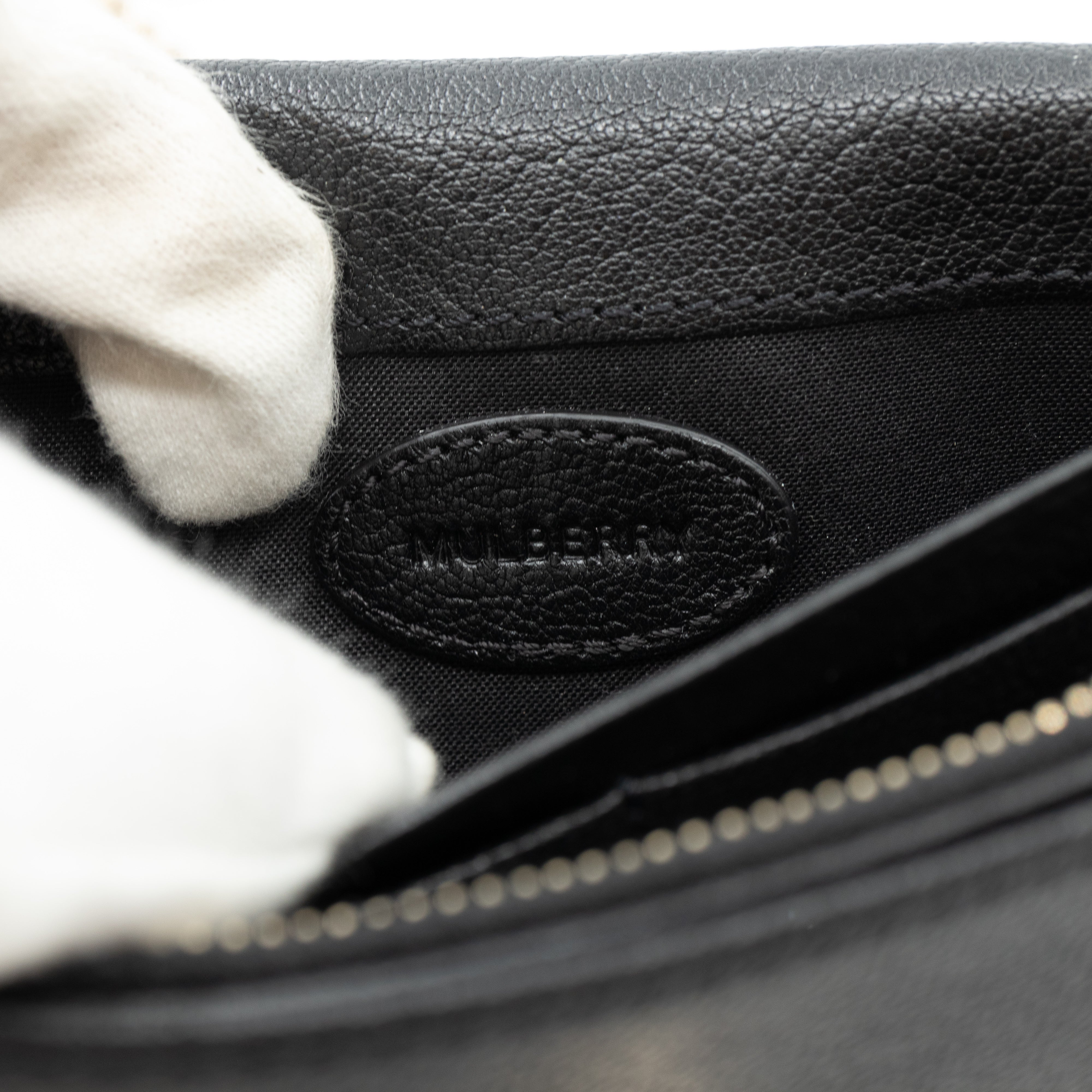 Bayswater Clutch Wallet Chain Black Leather