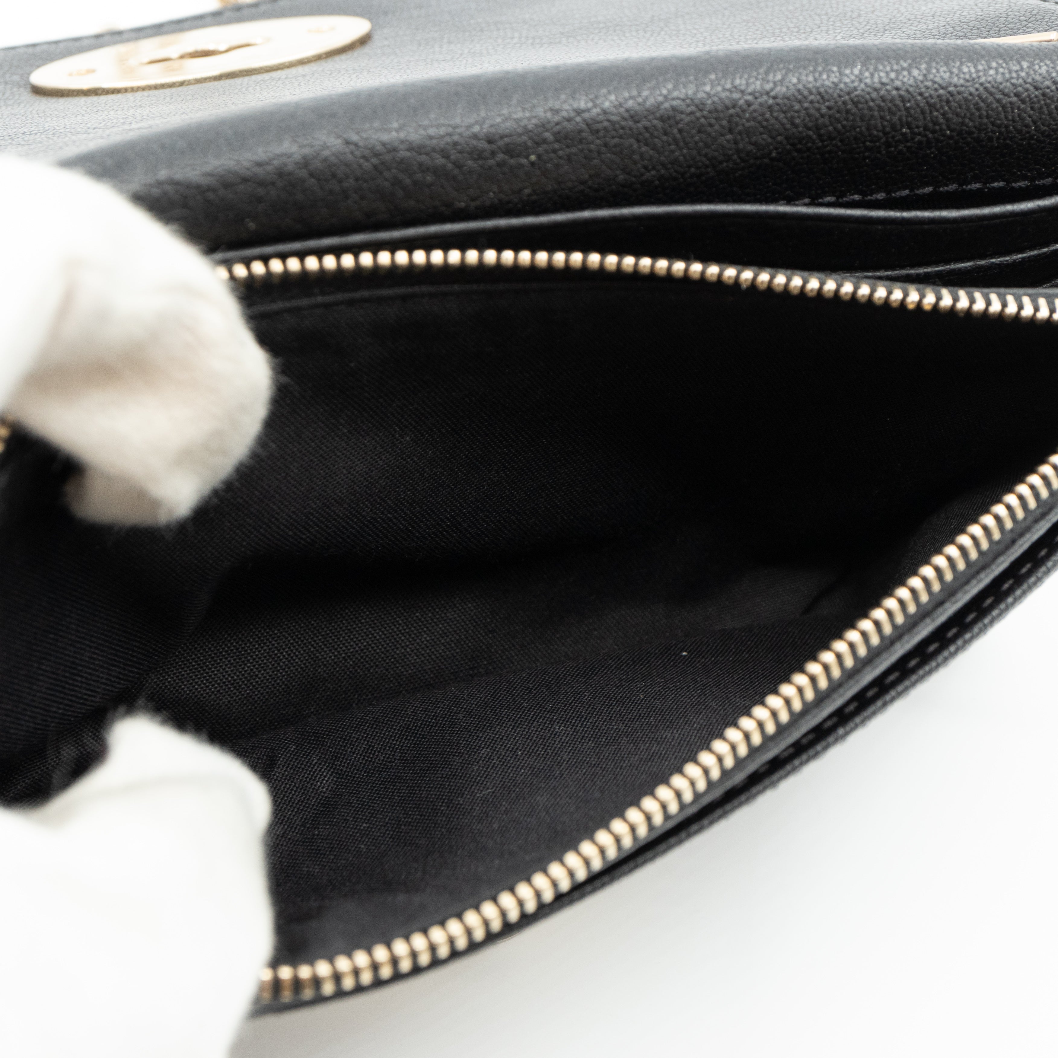 Bayswater Clutch Wallet Chain Black Leather