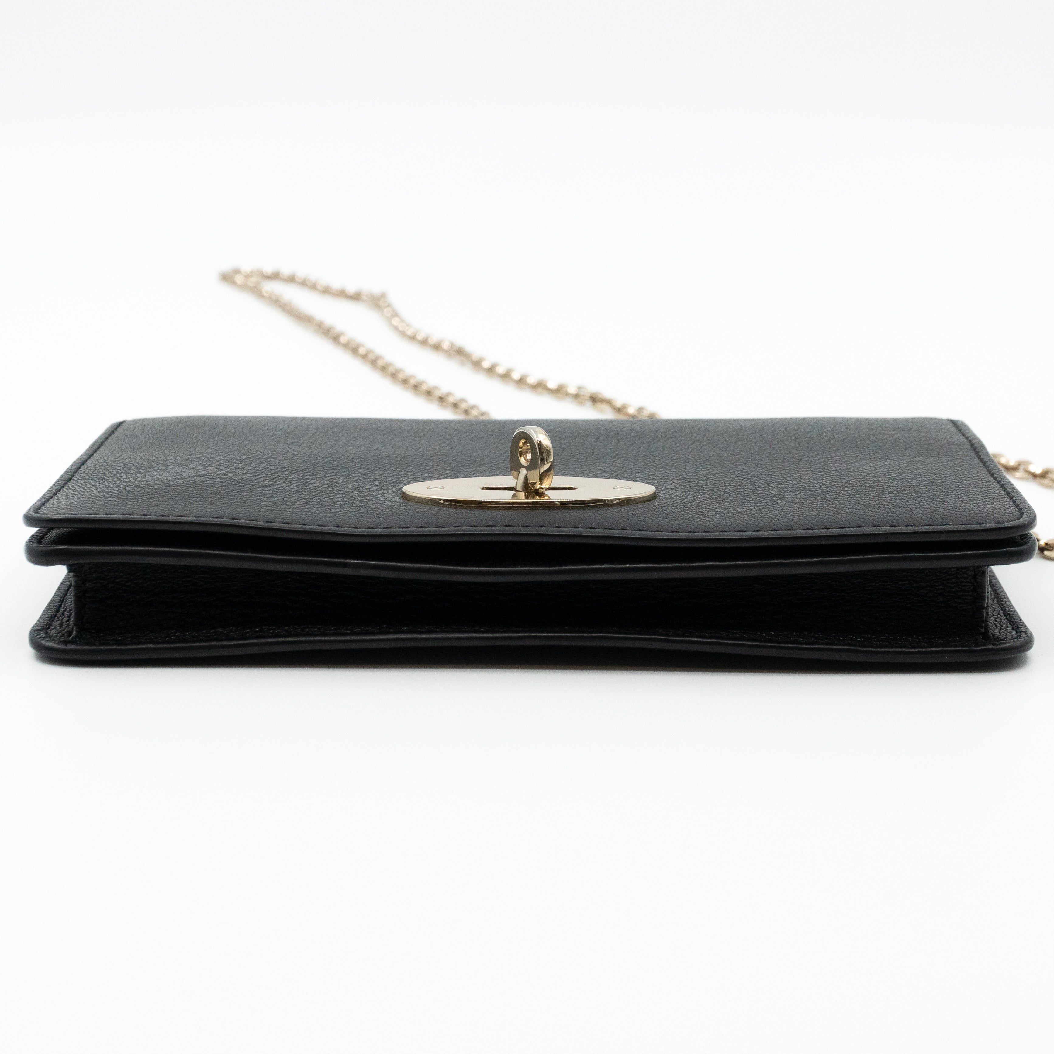 Bayswater Clutch Wallet Chain Black Leather