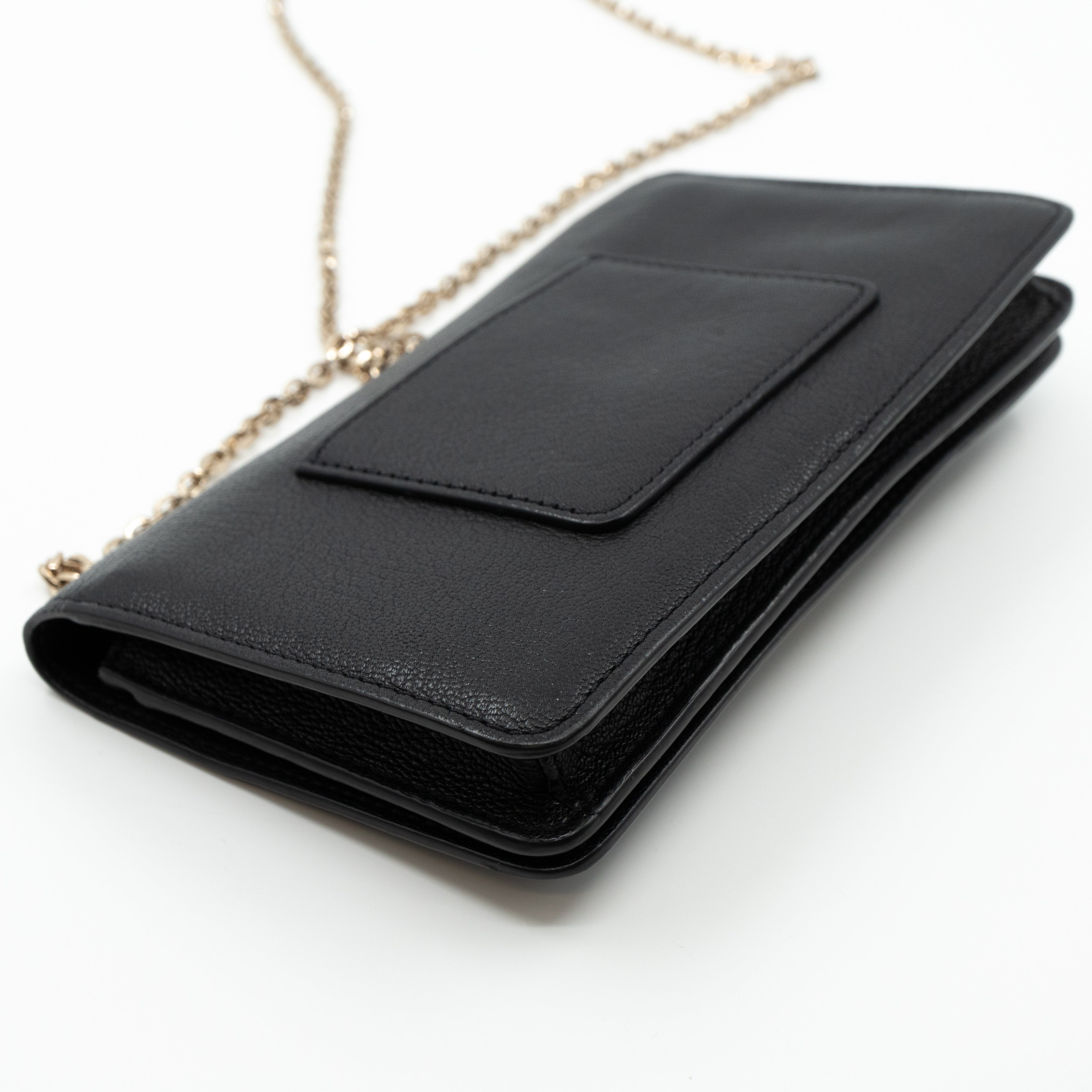 Bayswater Clutch Wallet Chain Black Leather
