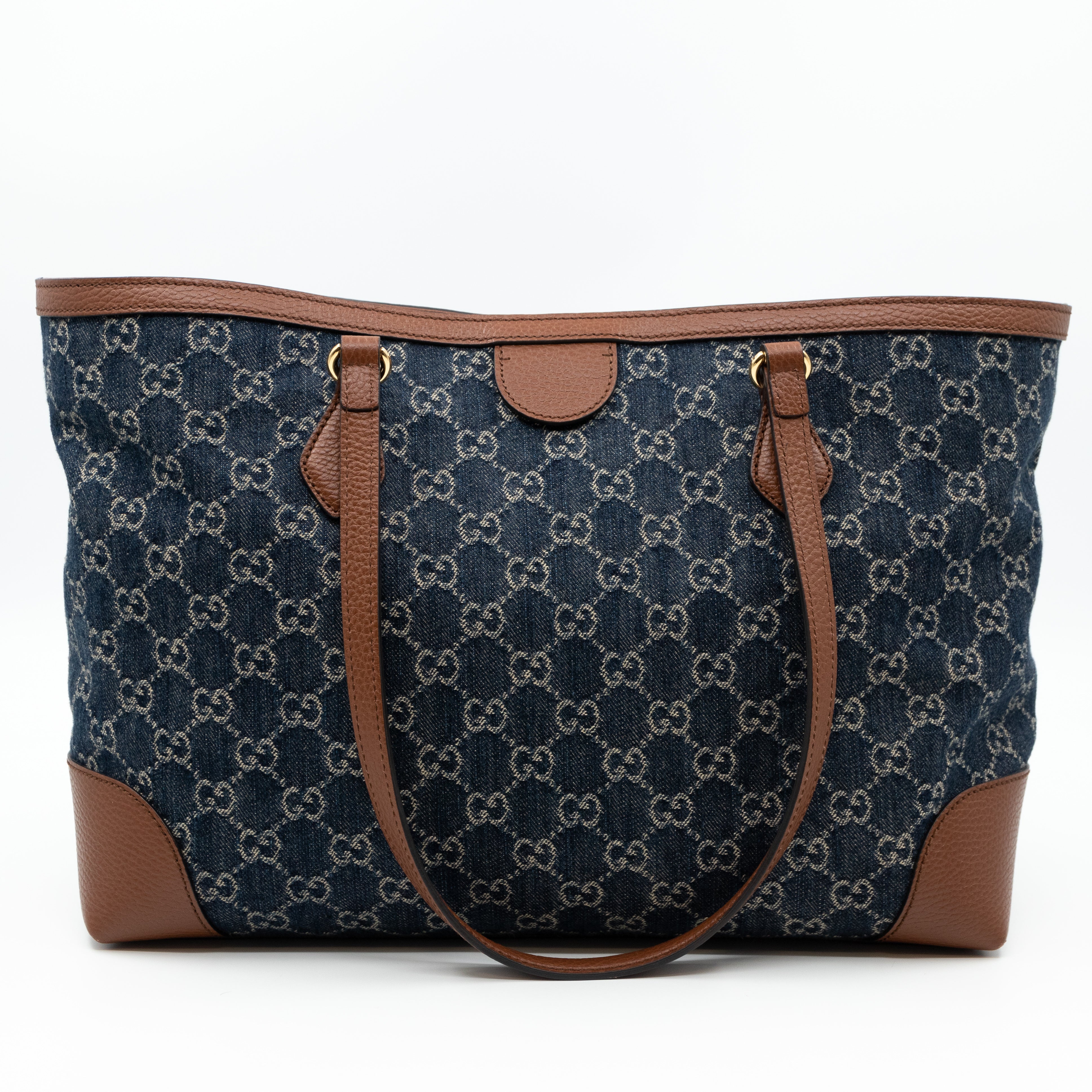 Ophidia GG Medium Tote Blue Denim