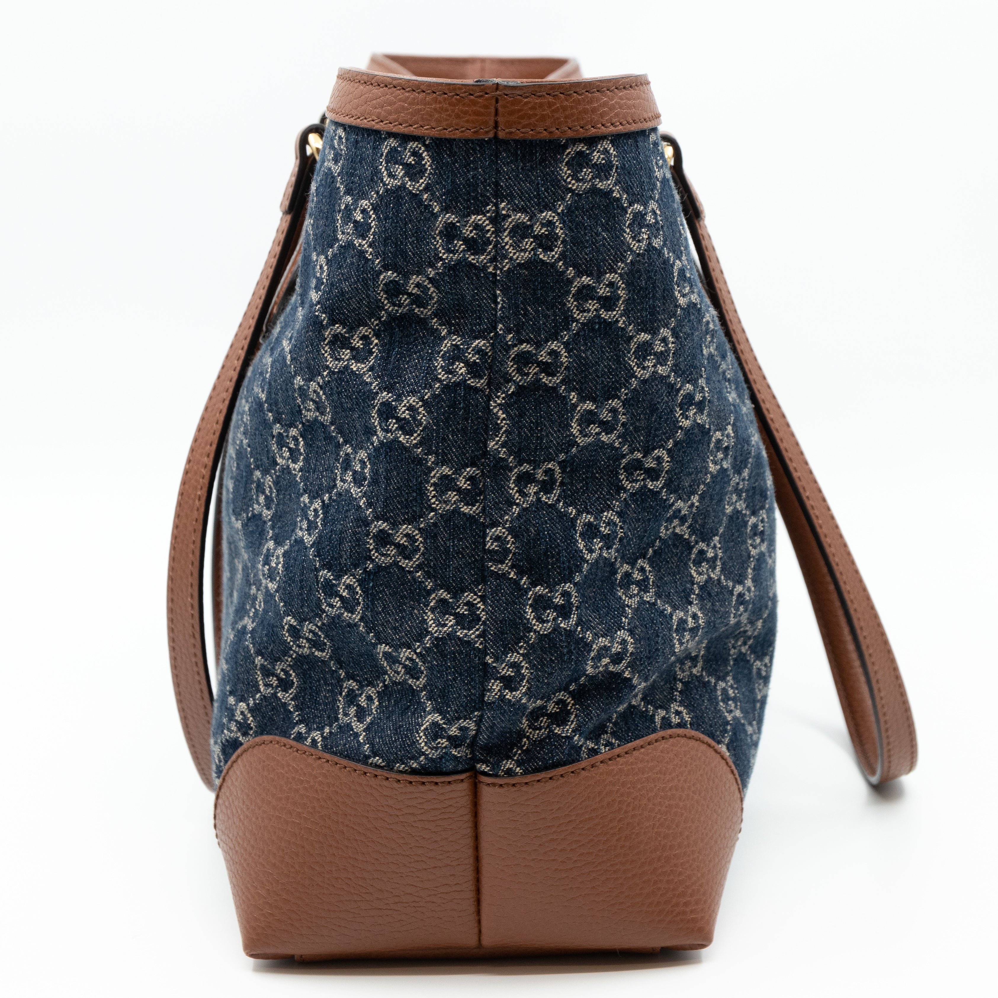 Ophidia GG Medium Tote Blue Denim