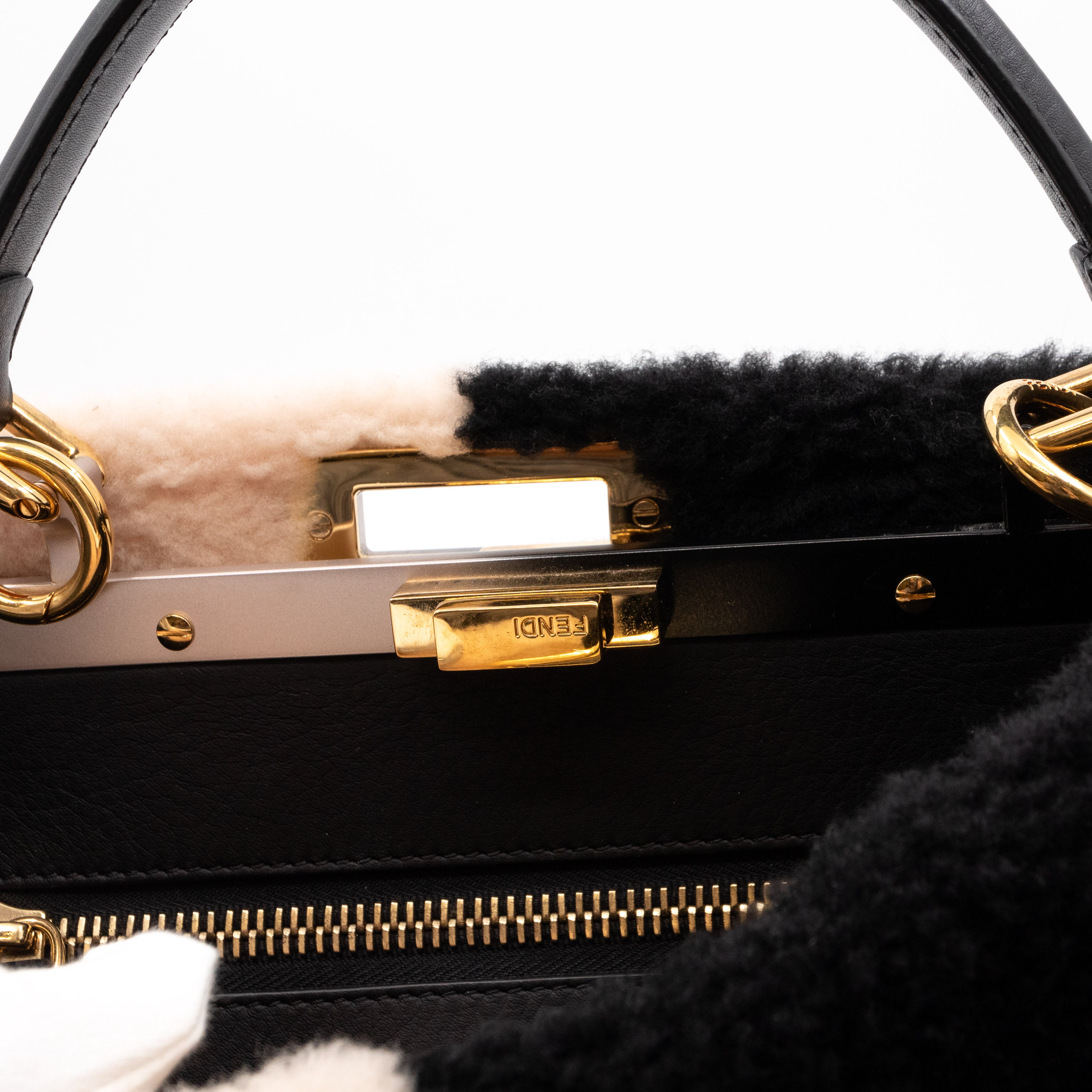 Peekaboo Medium Shearling Colorblock