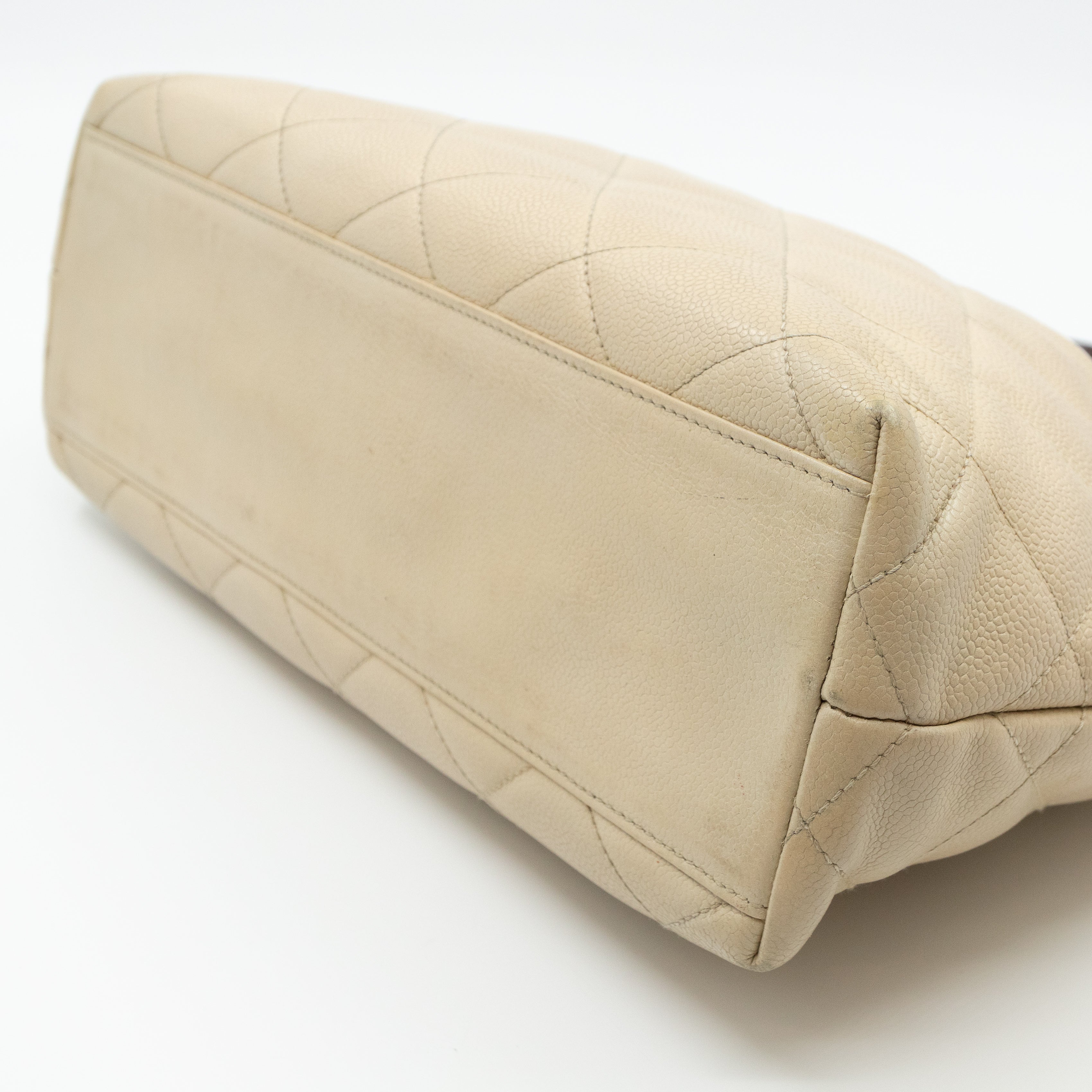 CC Tote Tortoise Handle Beige Caviar