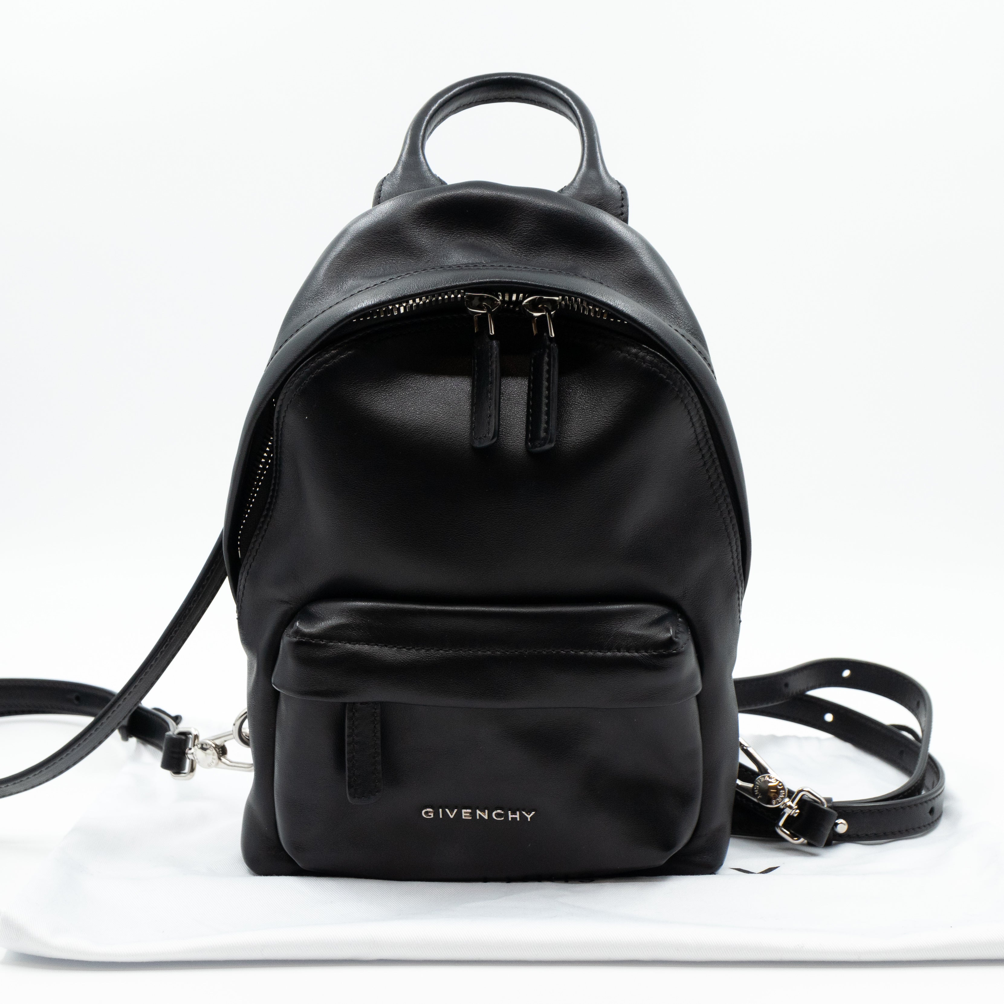 Nano Backpack Black Leather