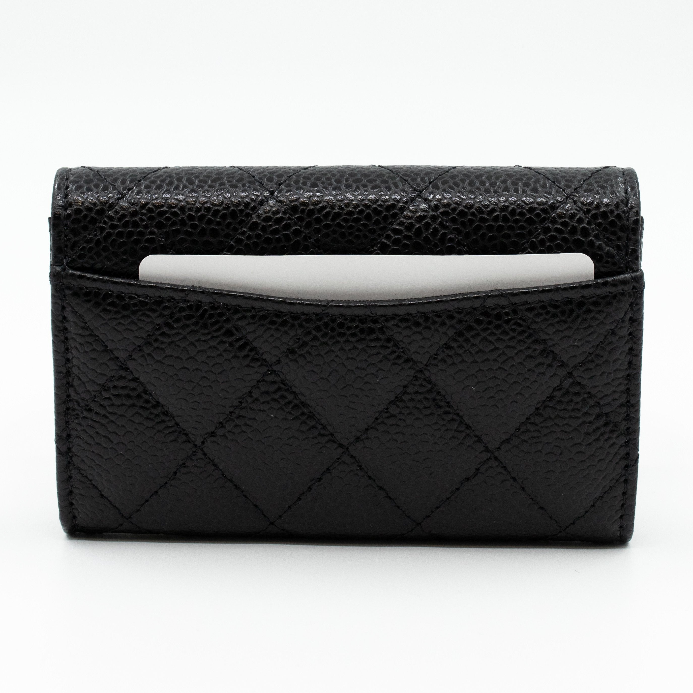 Classic Flap Card Case Black Caviar