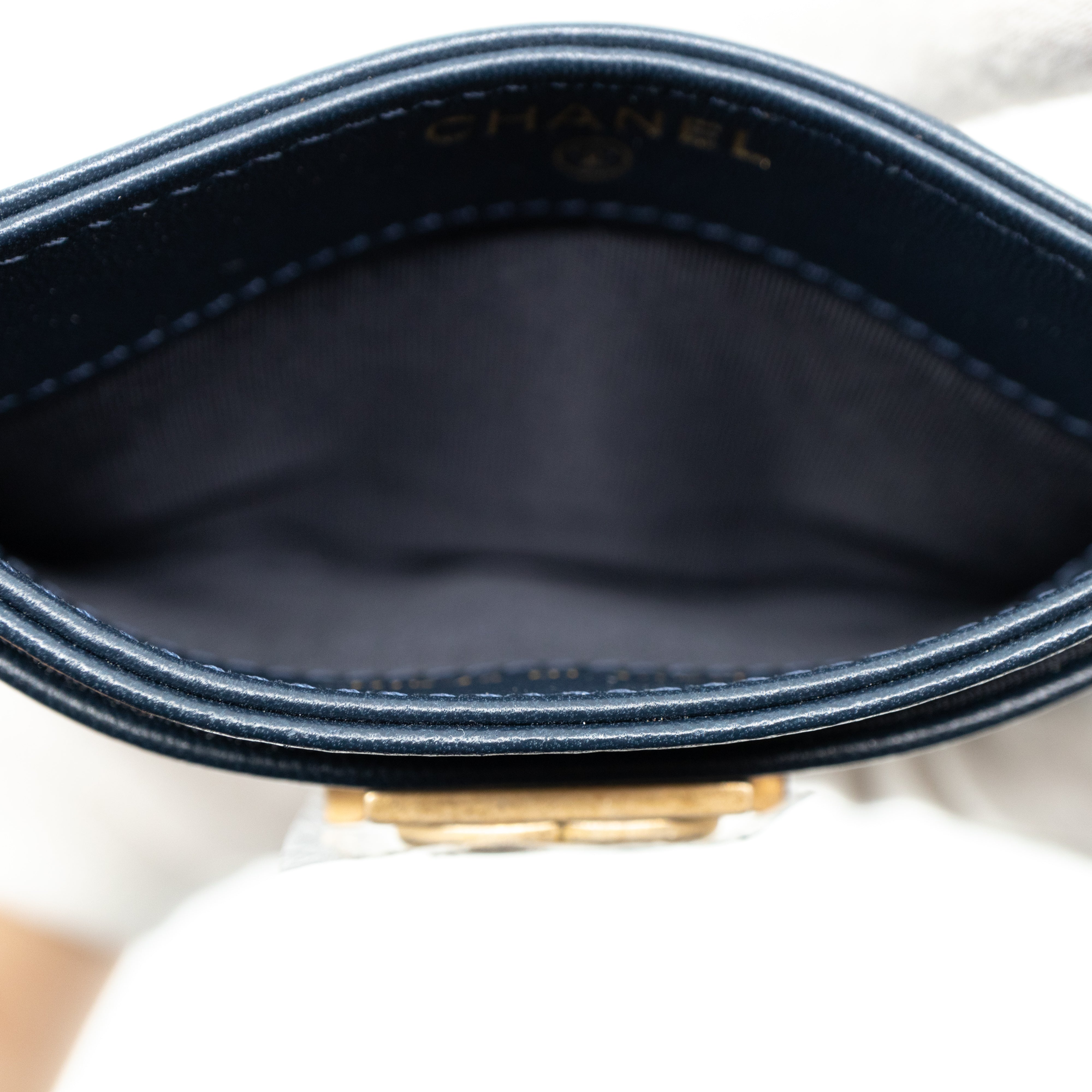 Boy Classic Card Holder Navy Blue Leather
