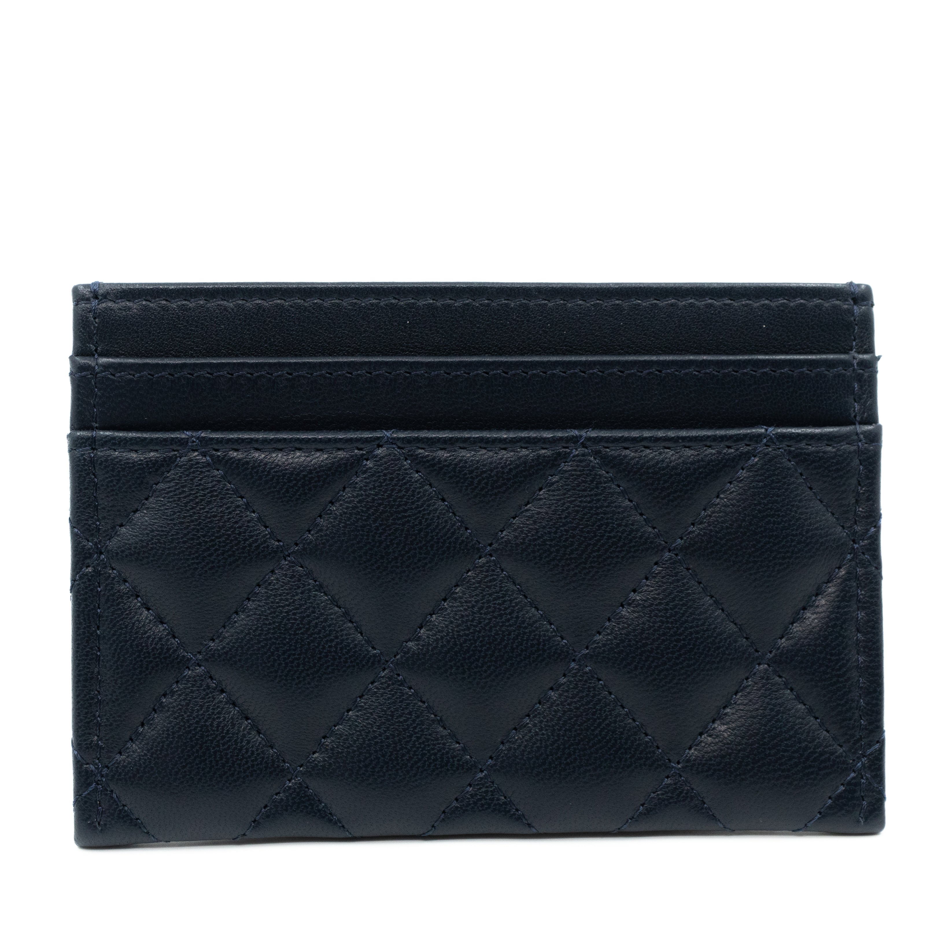 Boy Classic Card Holder Navy Blue Leather