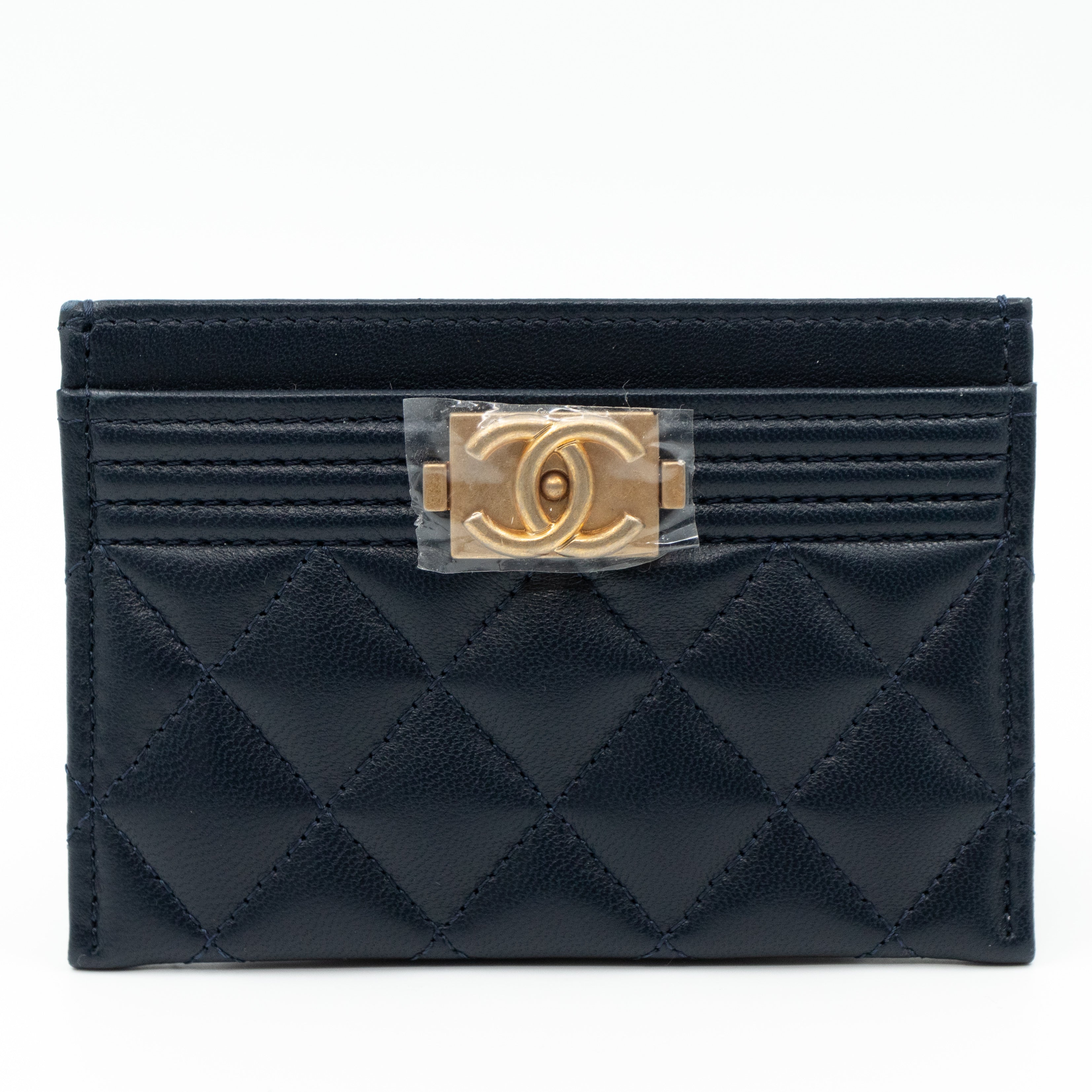 Boy Classic Card Holder Navy Blue Leather