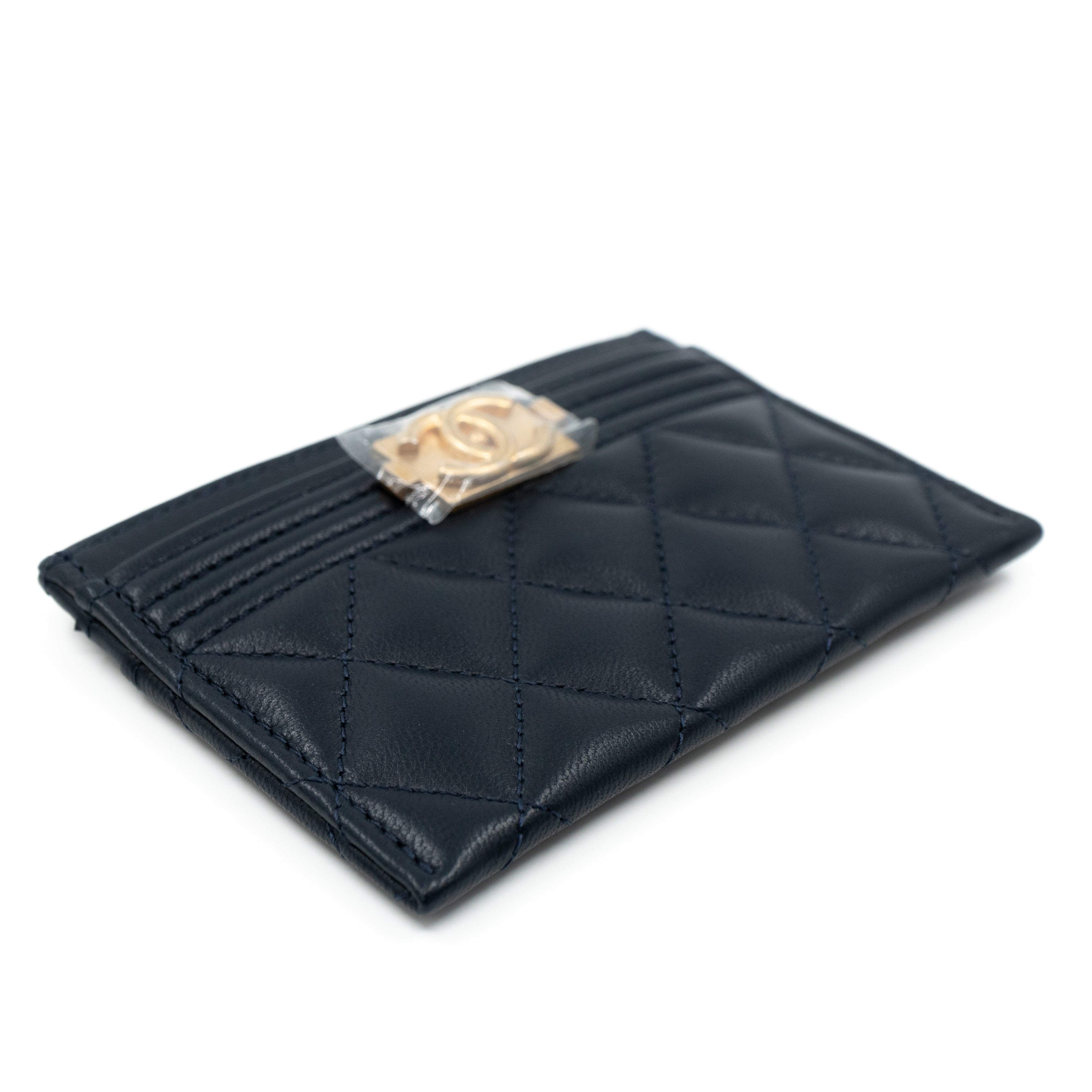 Boy Classic Card Holder Navy Blue Leather
