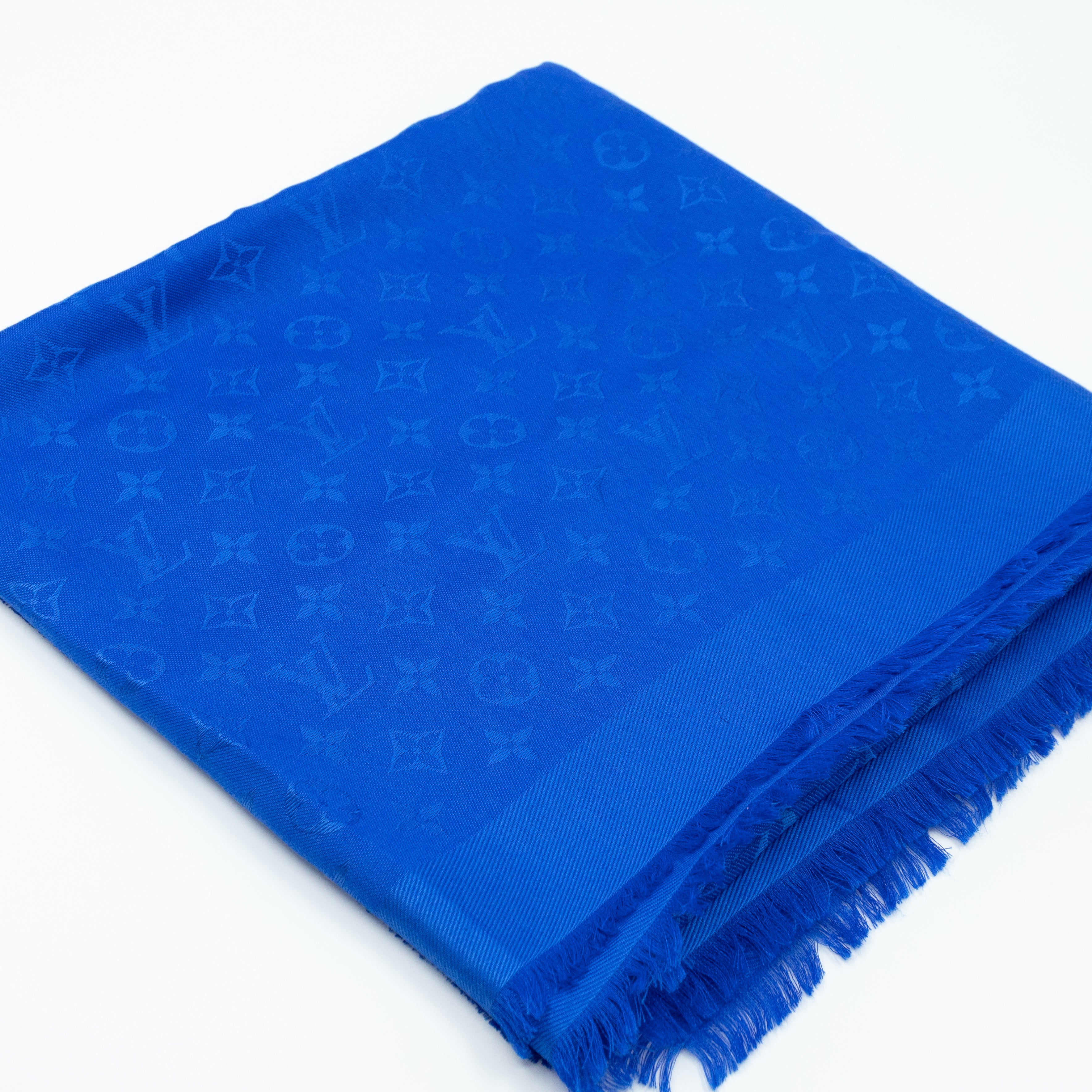 Monogram Shawl Blue