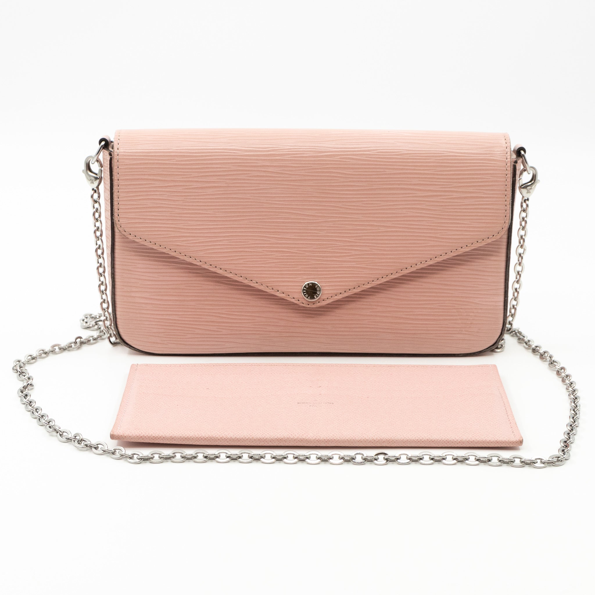 Pochette Felicie Epi Leather Rose Ballerine