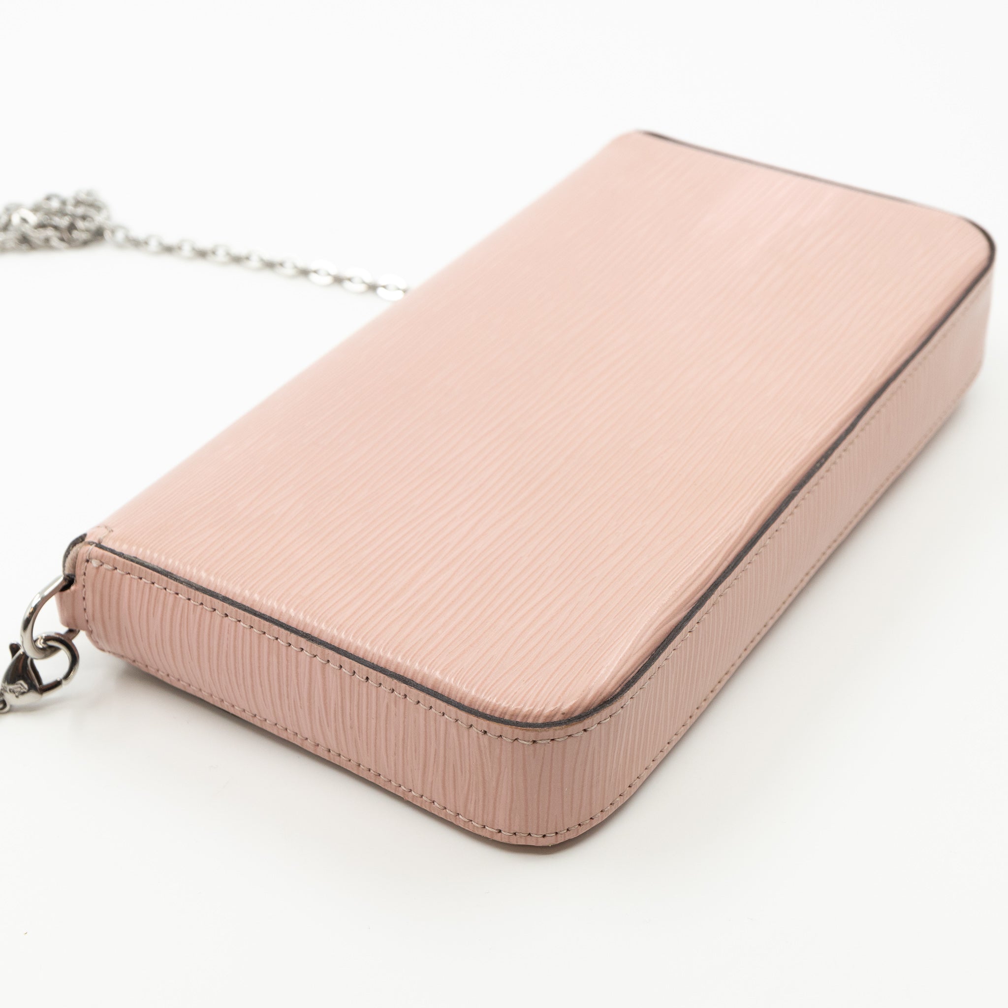 Pochette Felicie Epi Leather Rose Ballerine