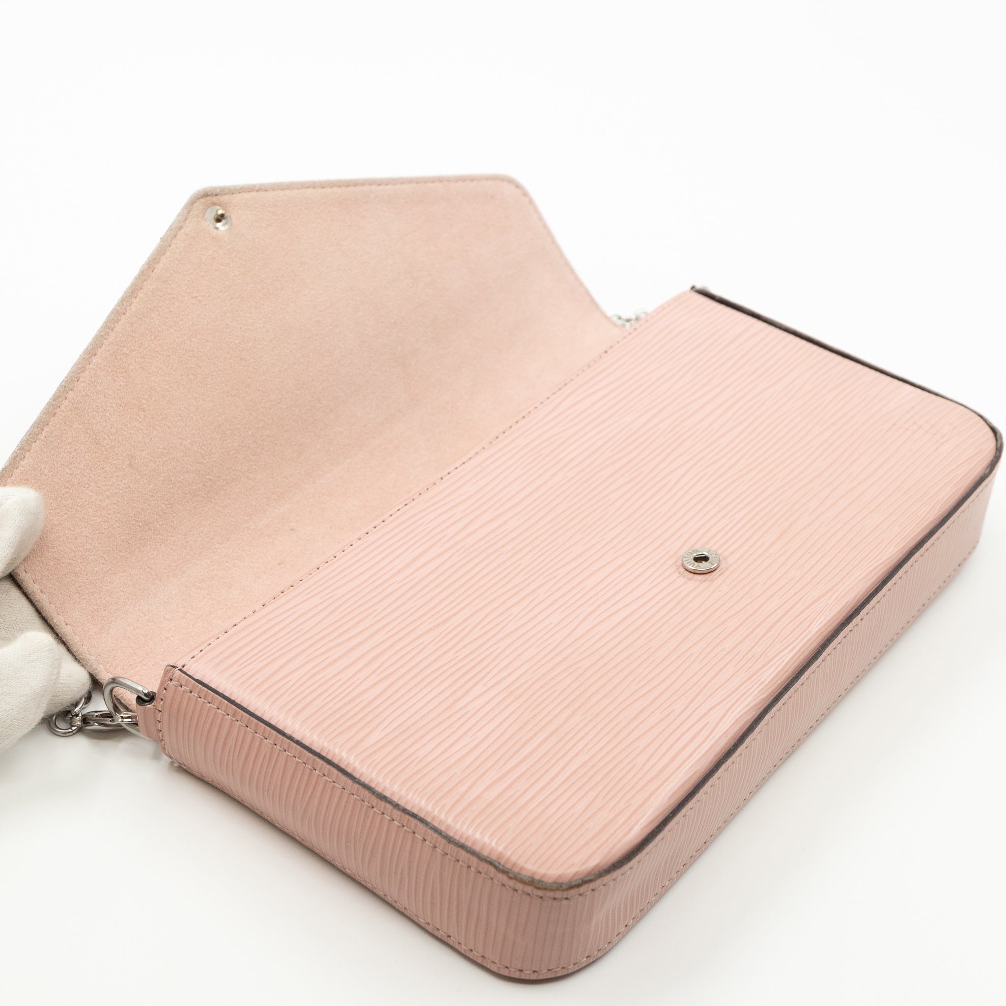Pochette Felicie Epi Leather Rose Ballerine