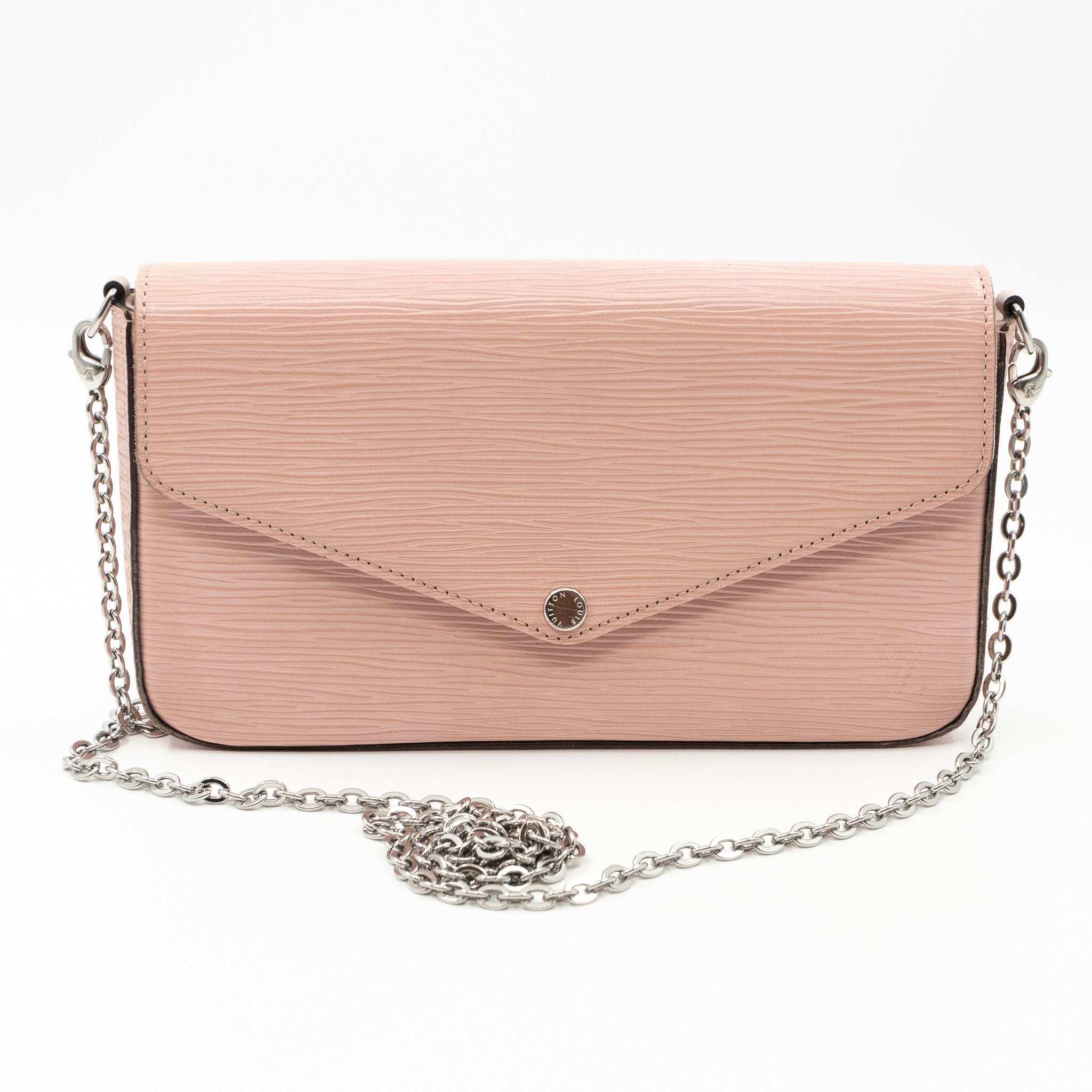 Pochette Felicie Epi Leather Rose Ballerine