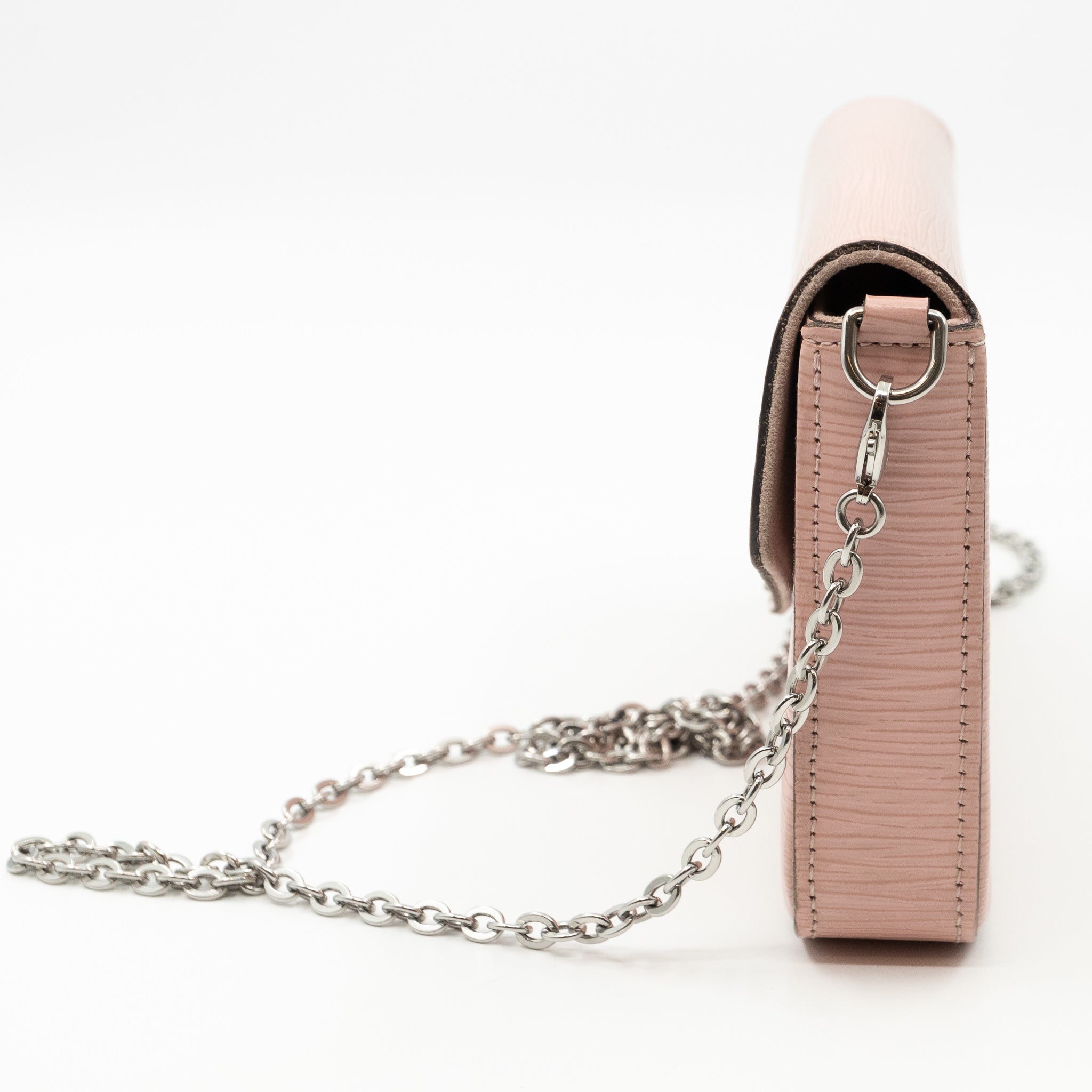 Pochette Felicie Epi Leather Rose Ballerine