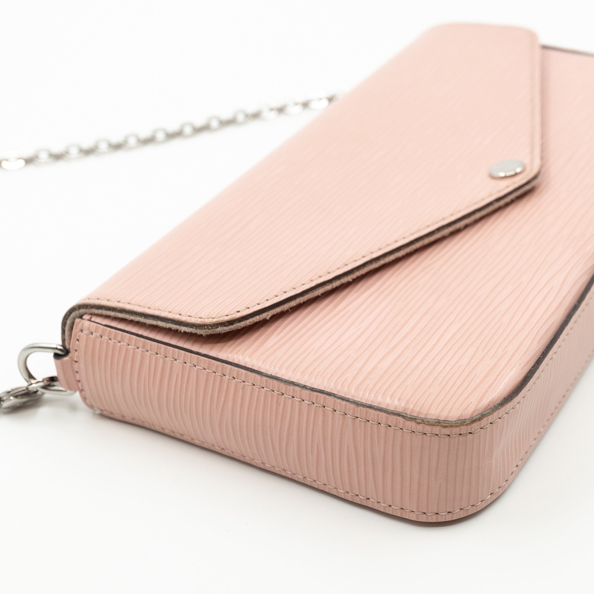 Pochette Felicie Epi Leather Rose Ballerine