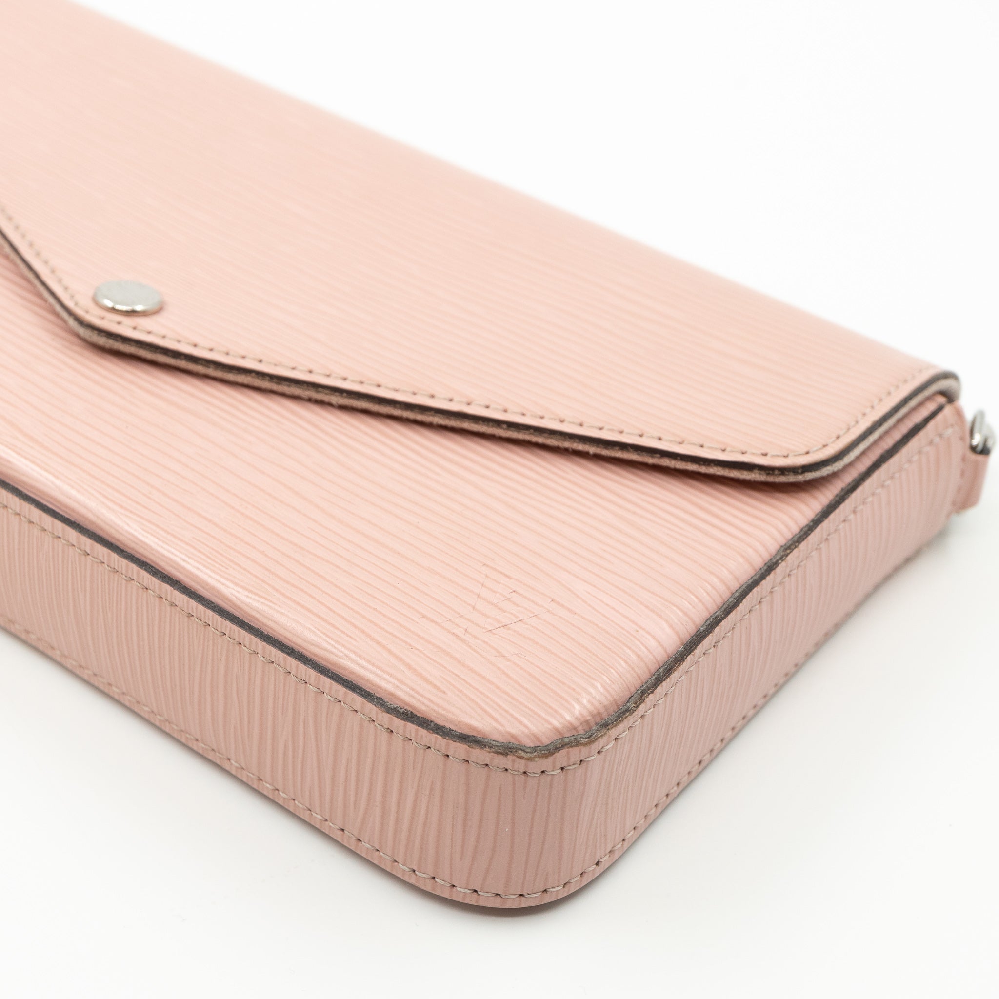 Pochette Felicie Epi Leather Rose Ballerine