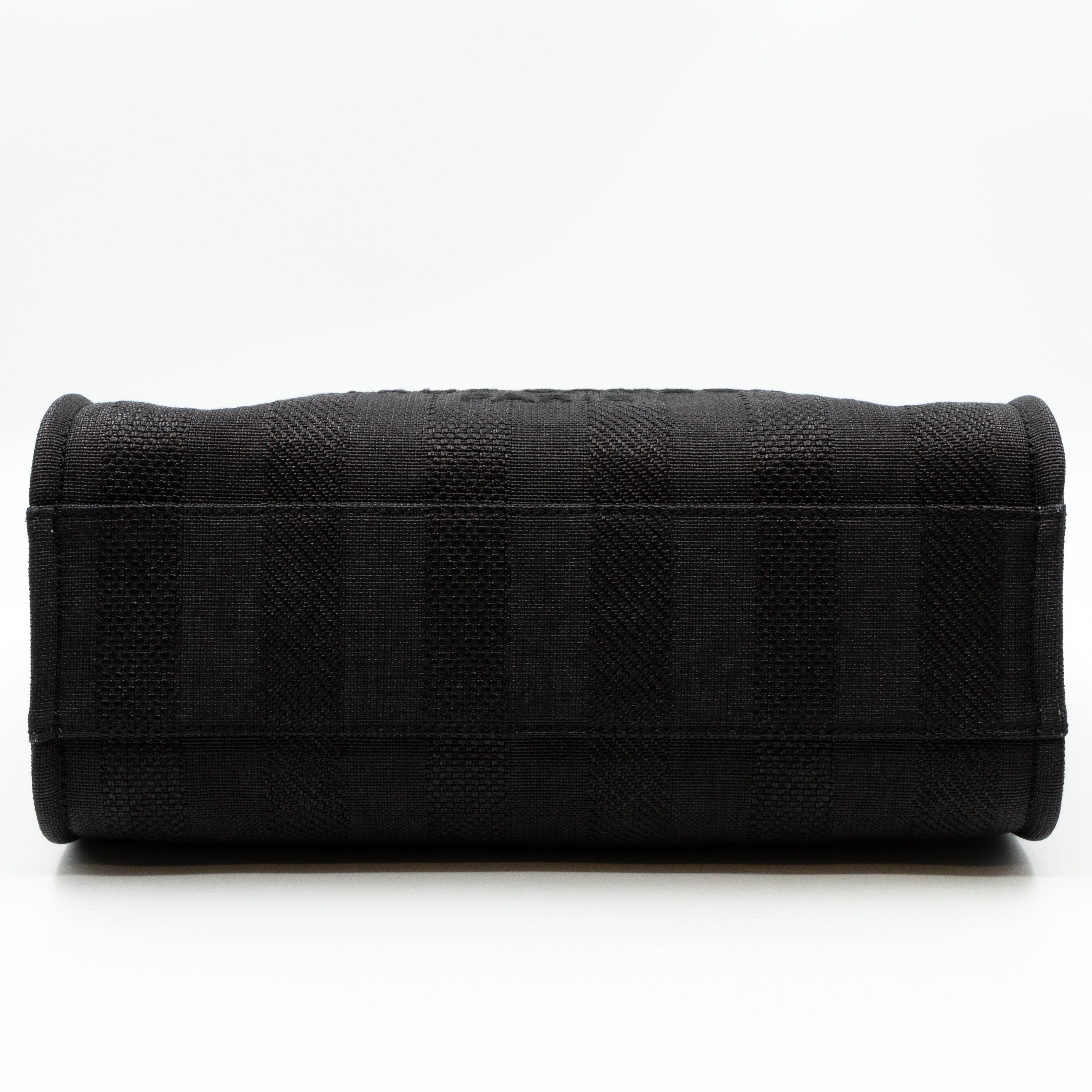 Deauville Small Tote Black Canvas Gold