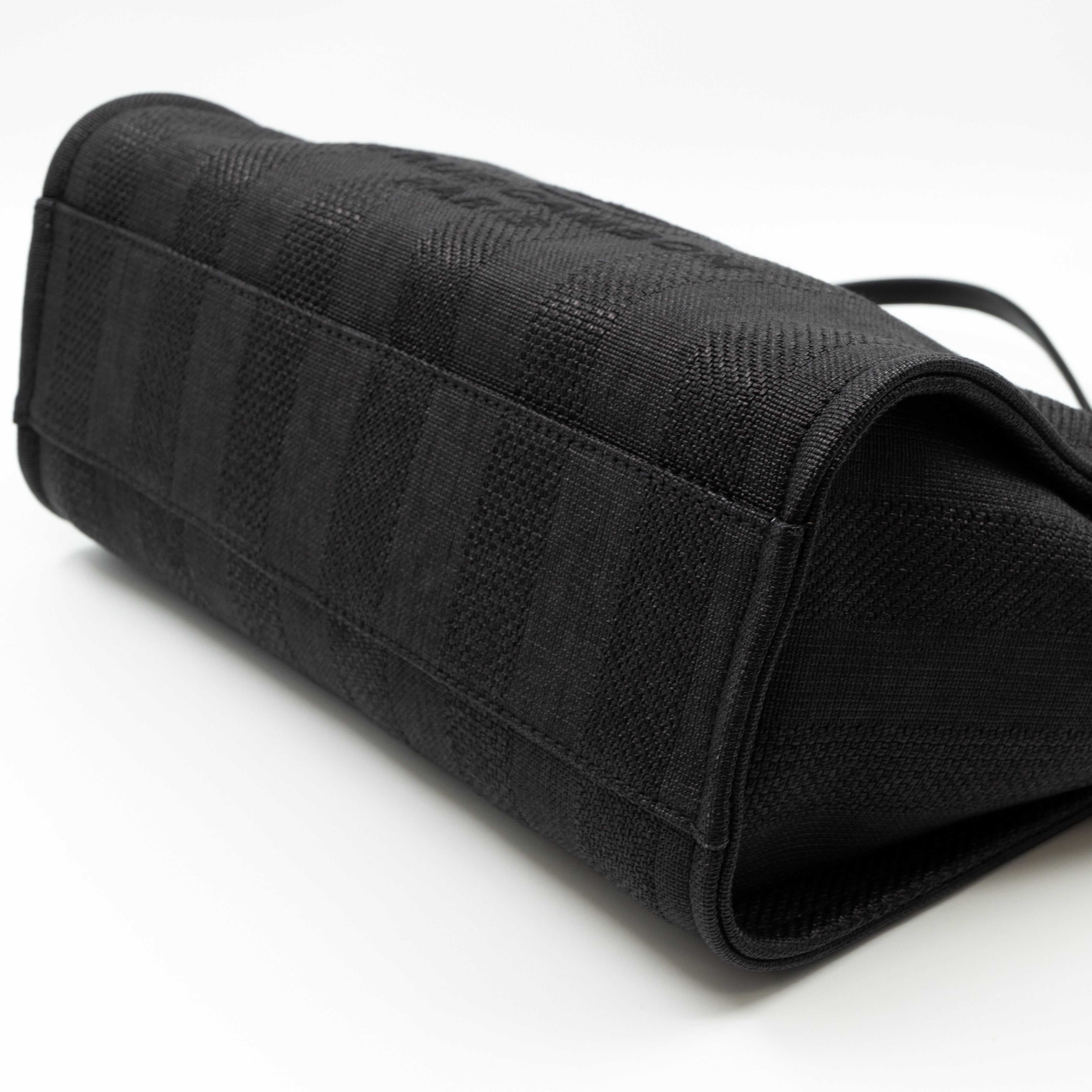 Deauville Small Tote Black Canvas Gold