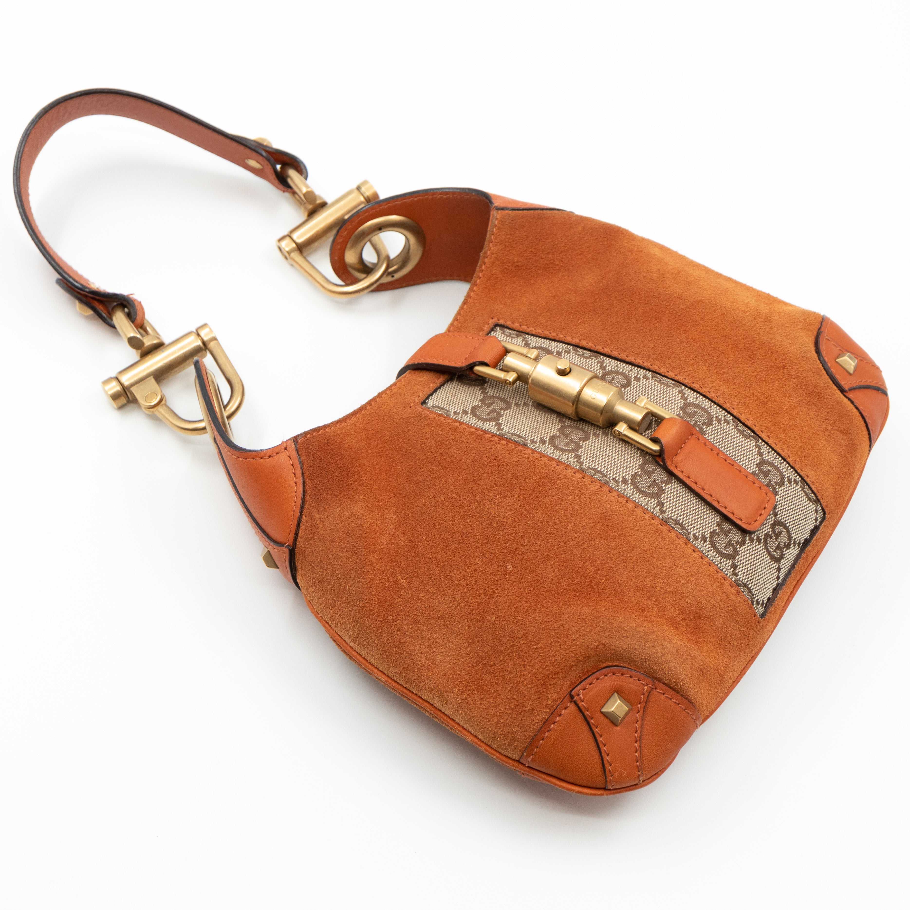 Small Jackie Orange Suede