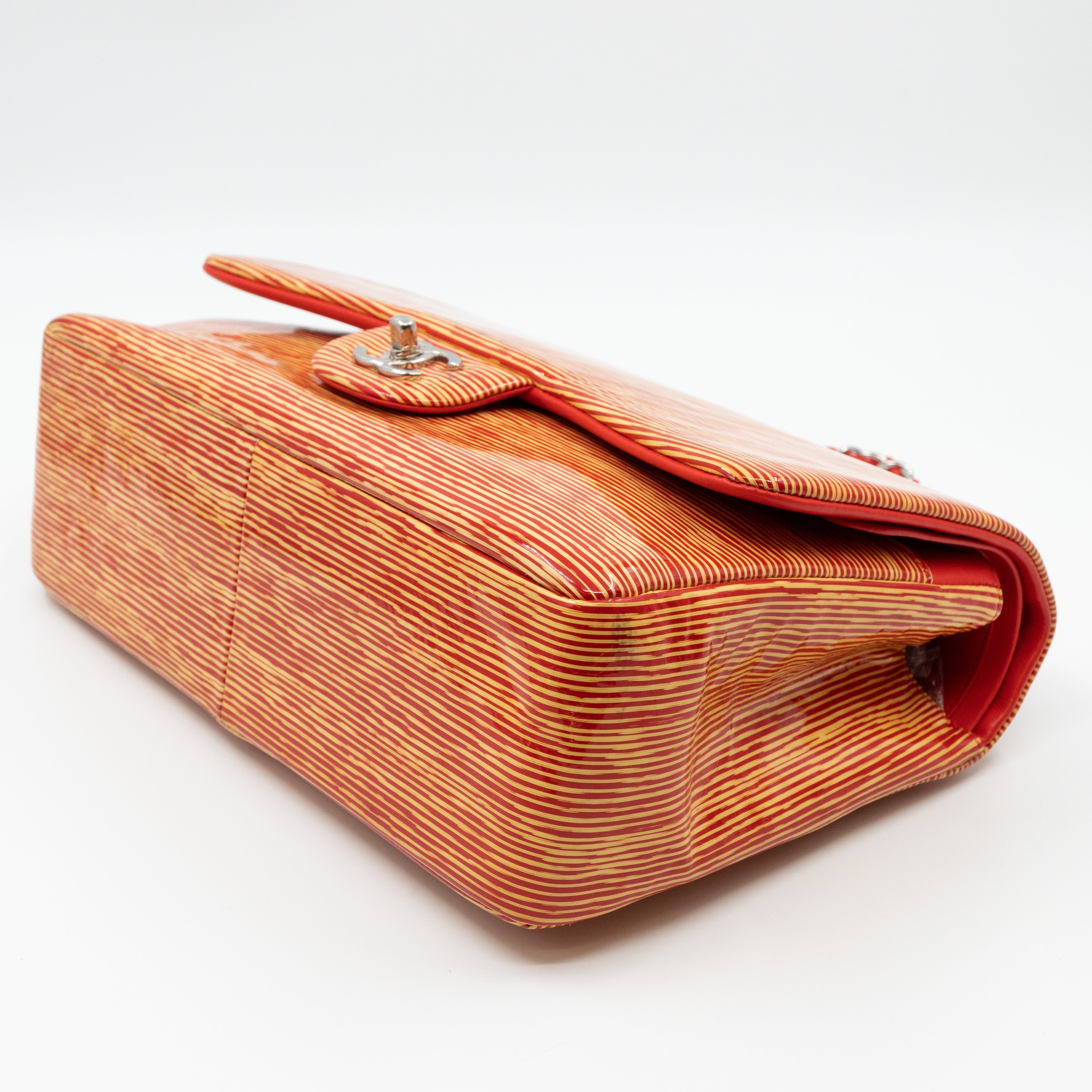 Classic Double Flap Jumbo Orange Striped Silver