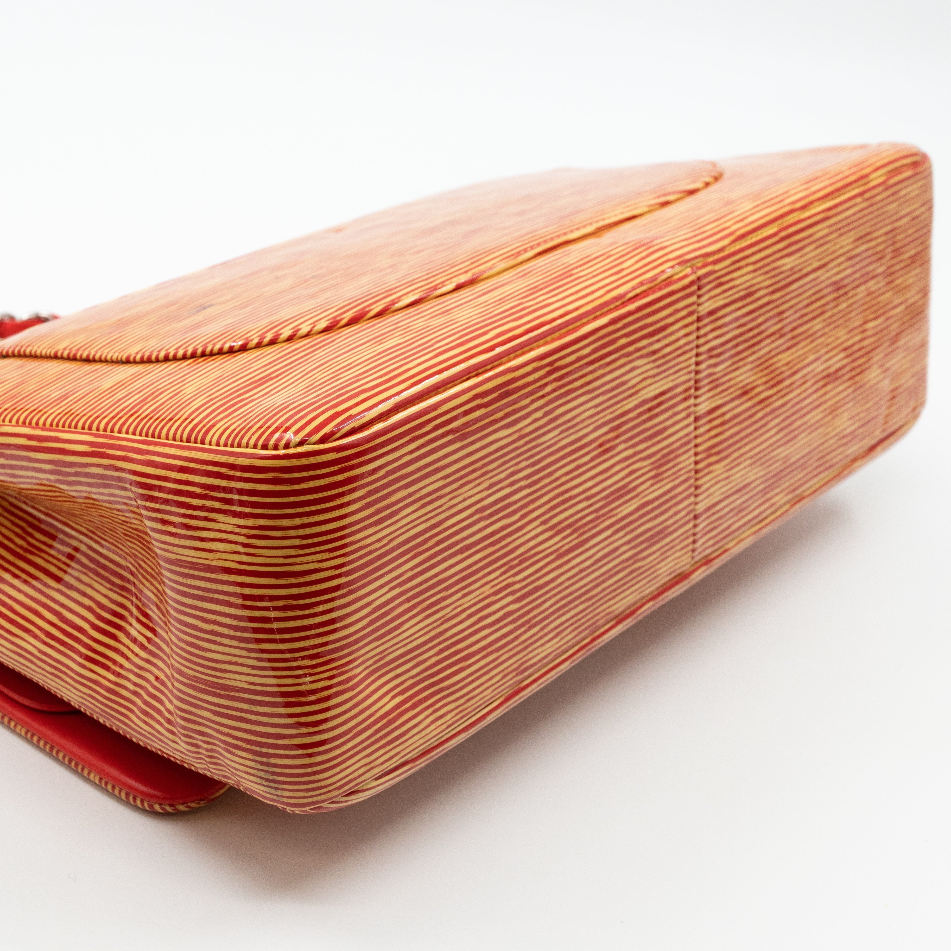 Classic Double Flap Jumbo Orange Striped Silver