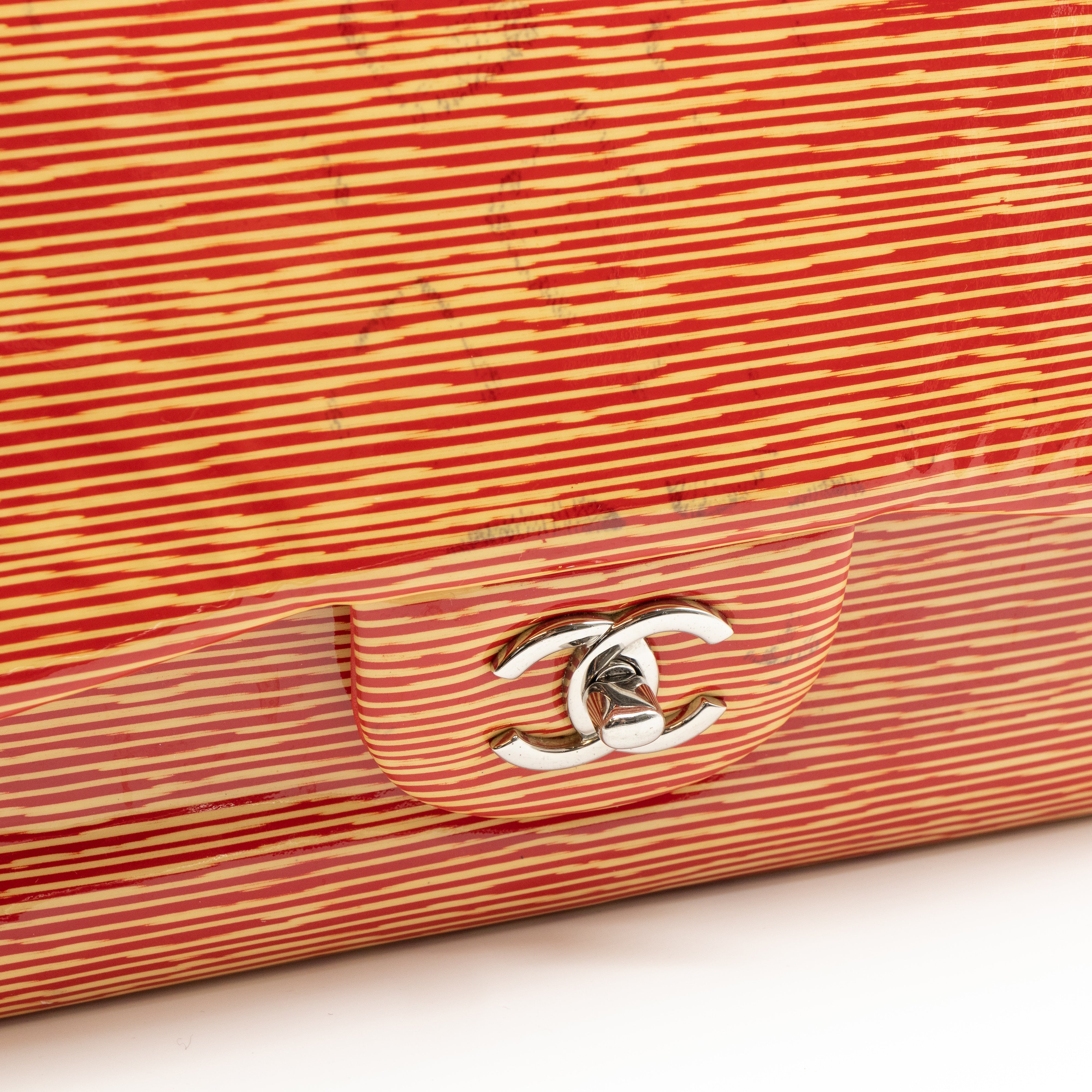 Classic Double Flap Jumbo Orange Striped Silver