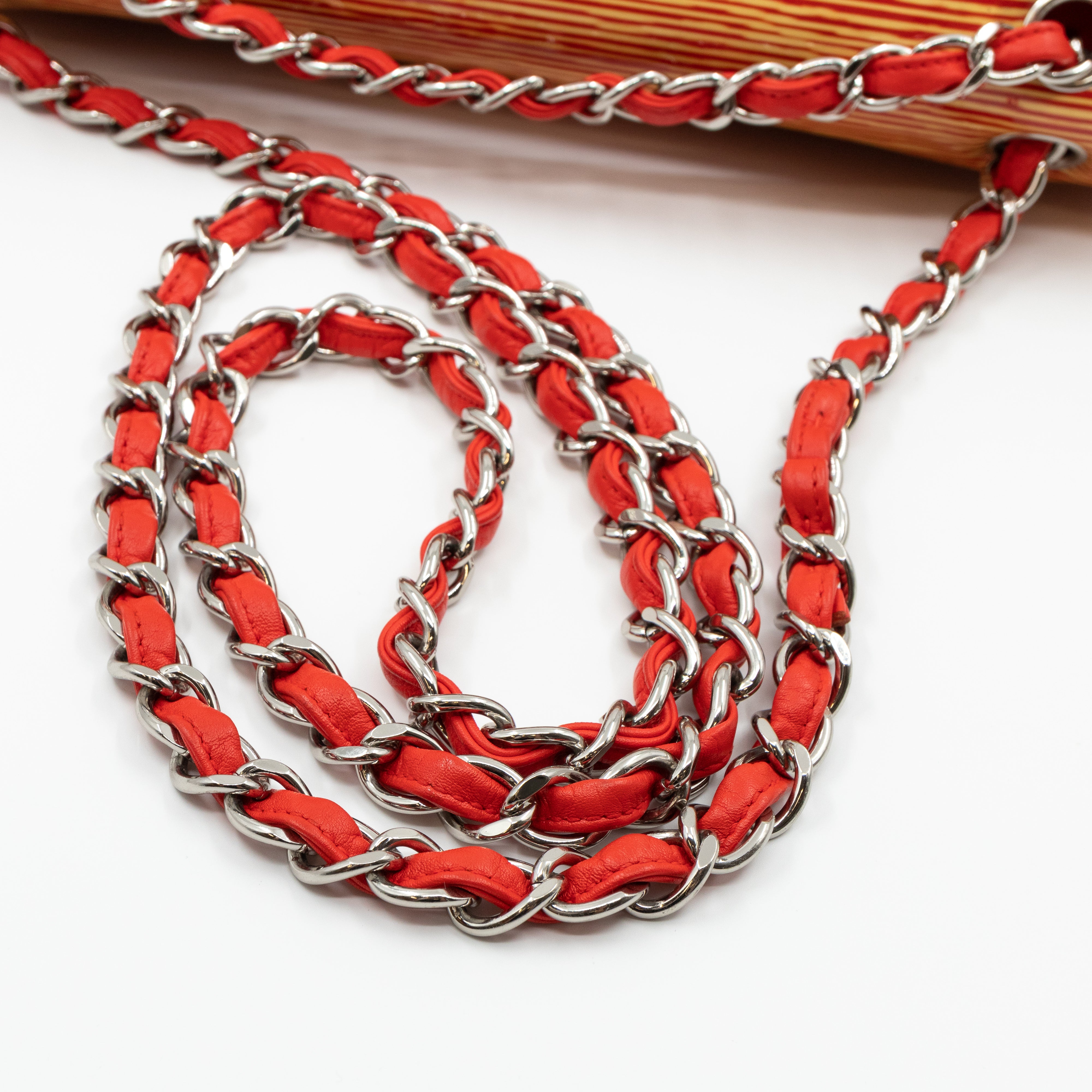 Classic Double Flap Jumbo Orange Striped Silver