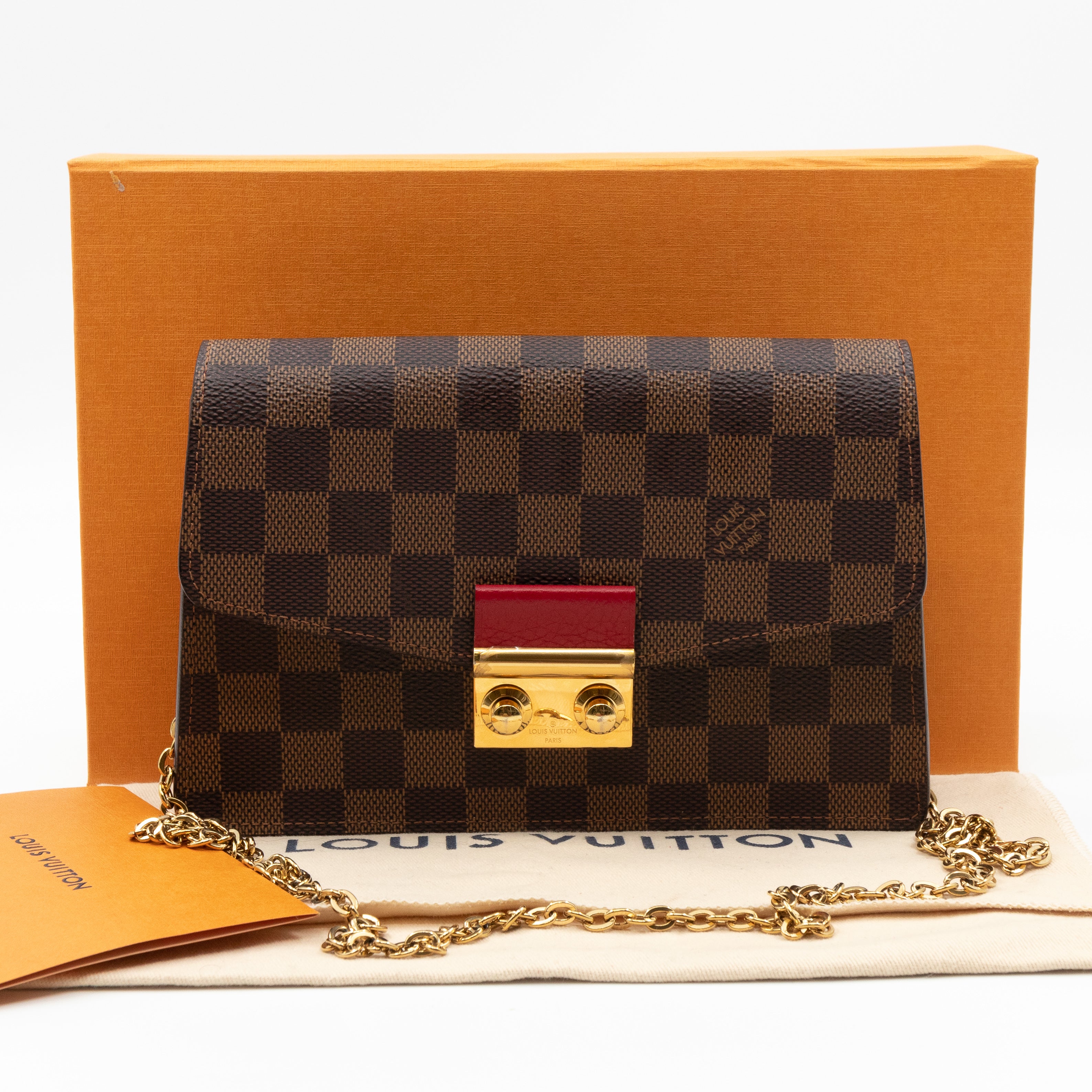 Croisette Chain Wallet Damier Ebene