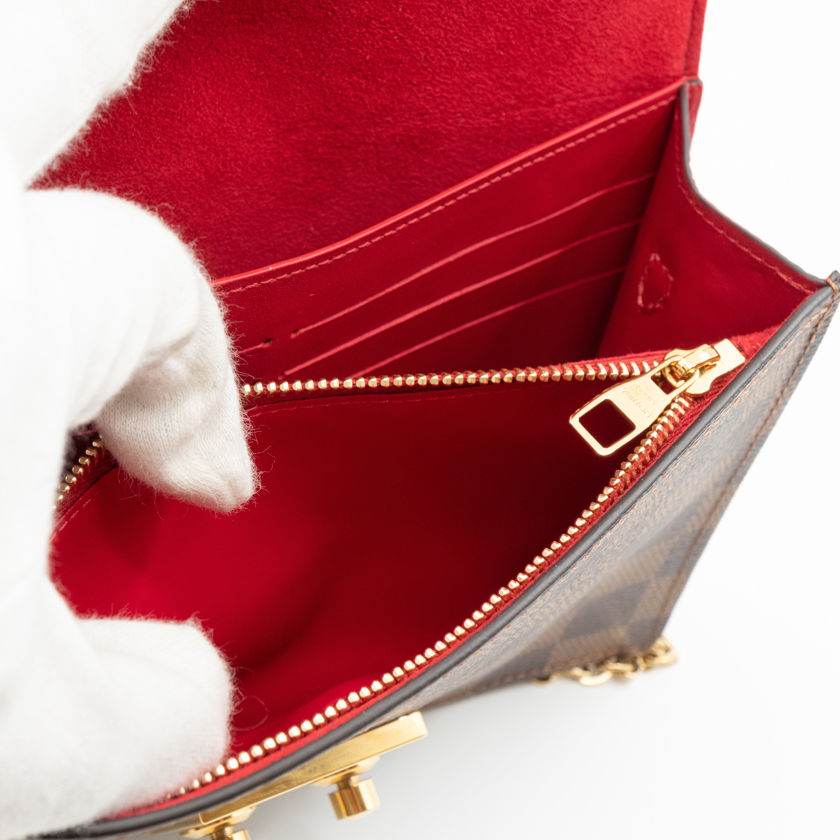 Croisette Chain Wallet Damier Ebene