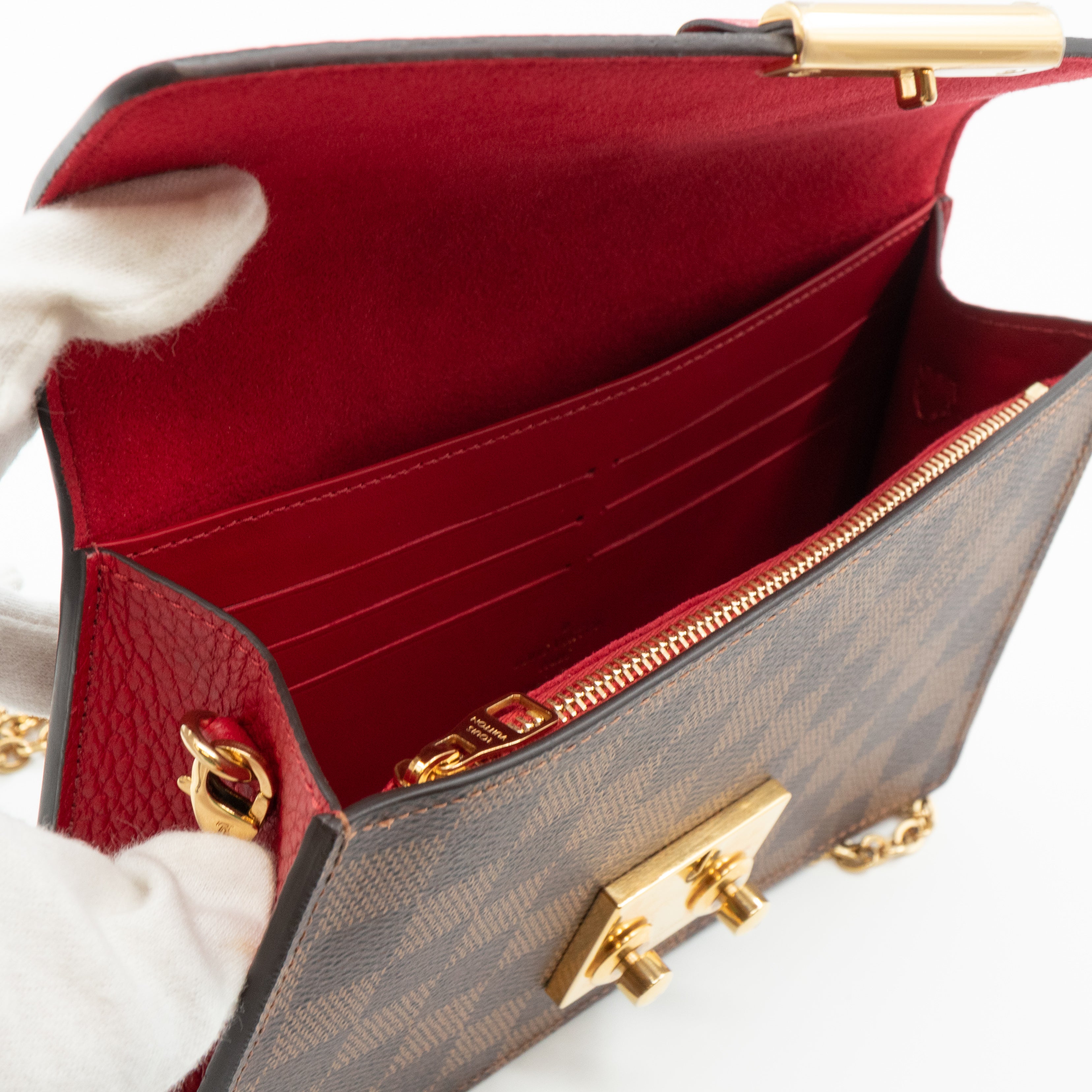 Croisette Chain Wallet Damier Ebene