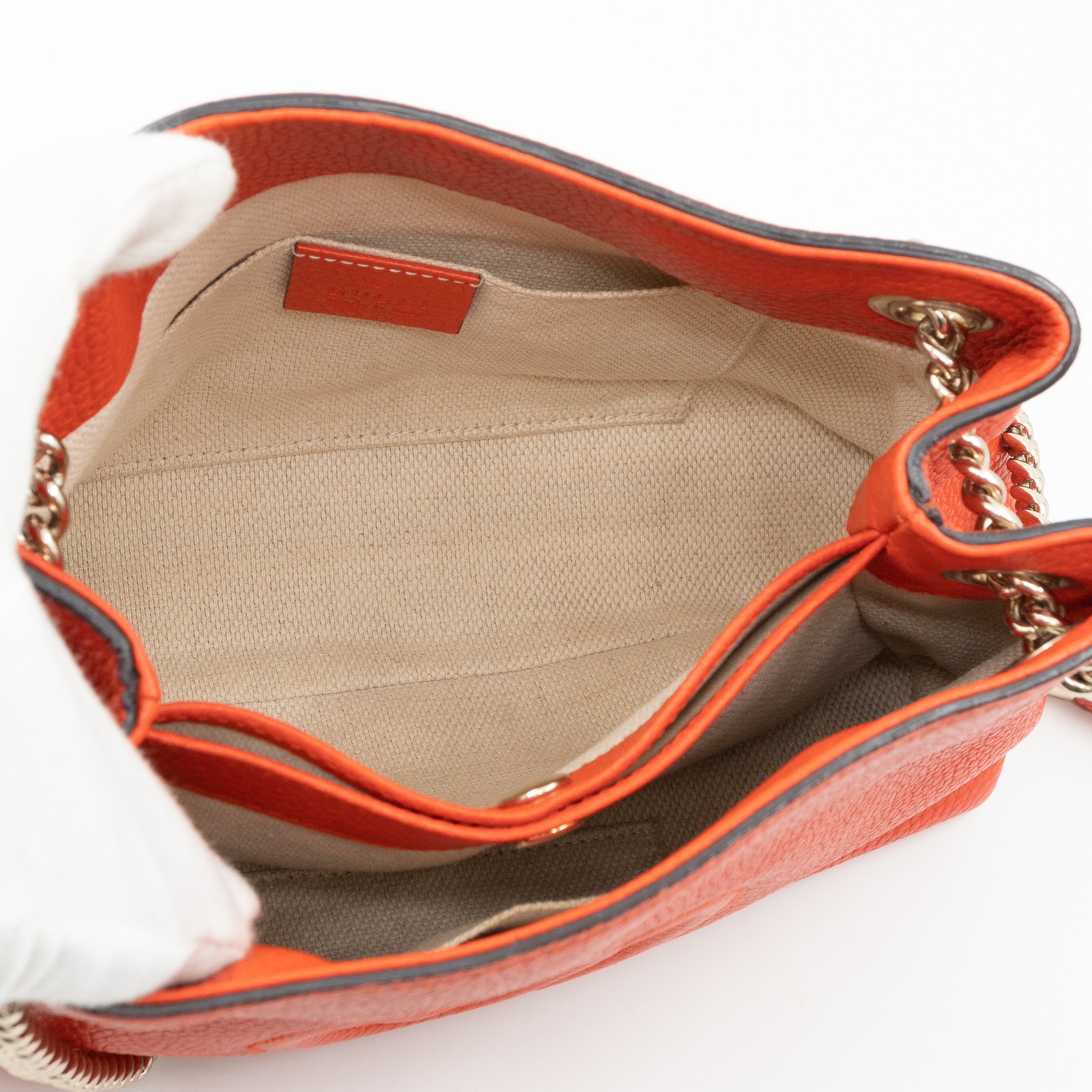 Mini Soho Chain Orange Leather