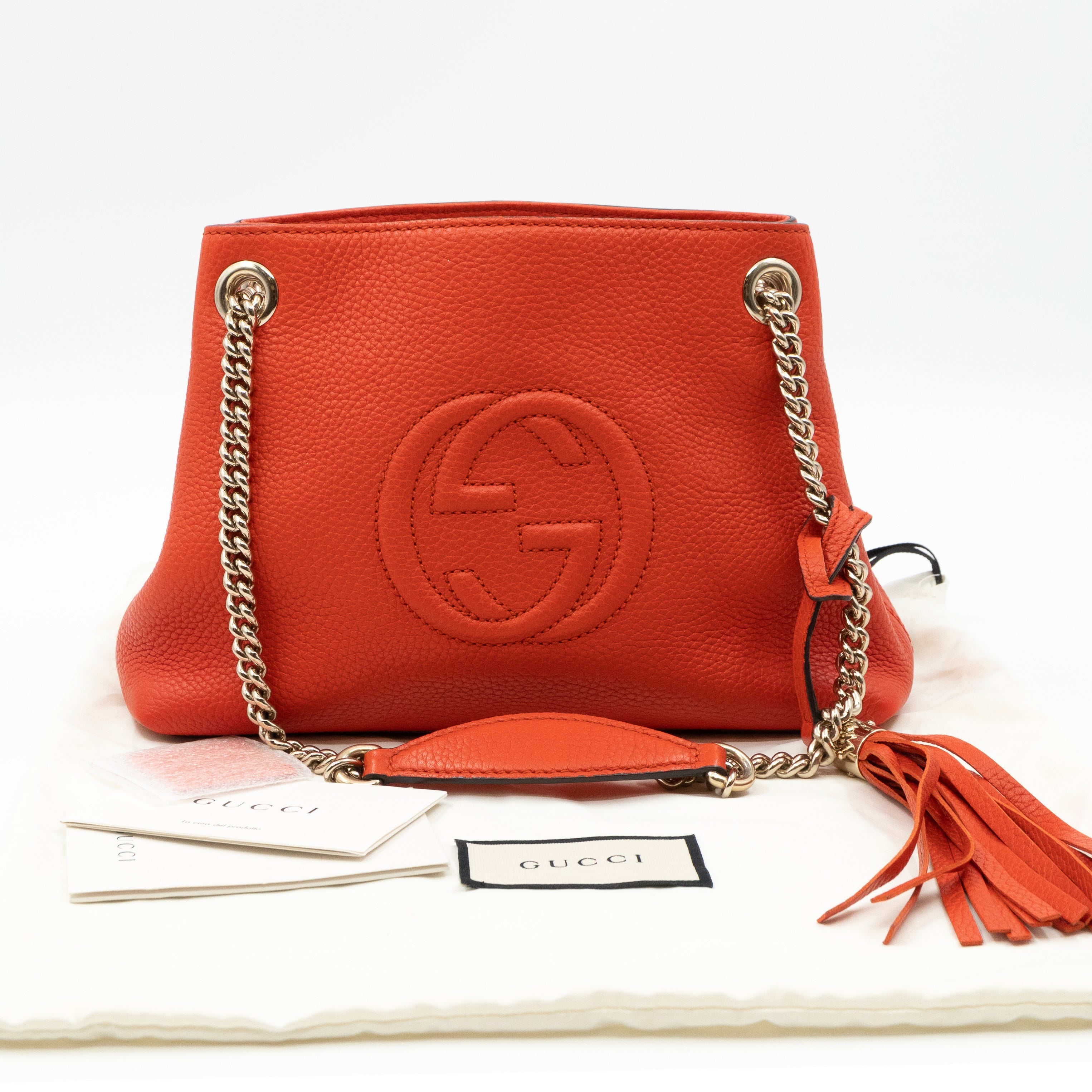 Mini Soho Chain Orange Leather