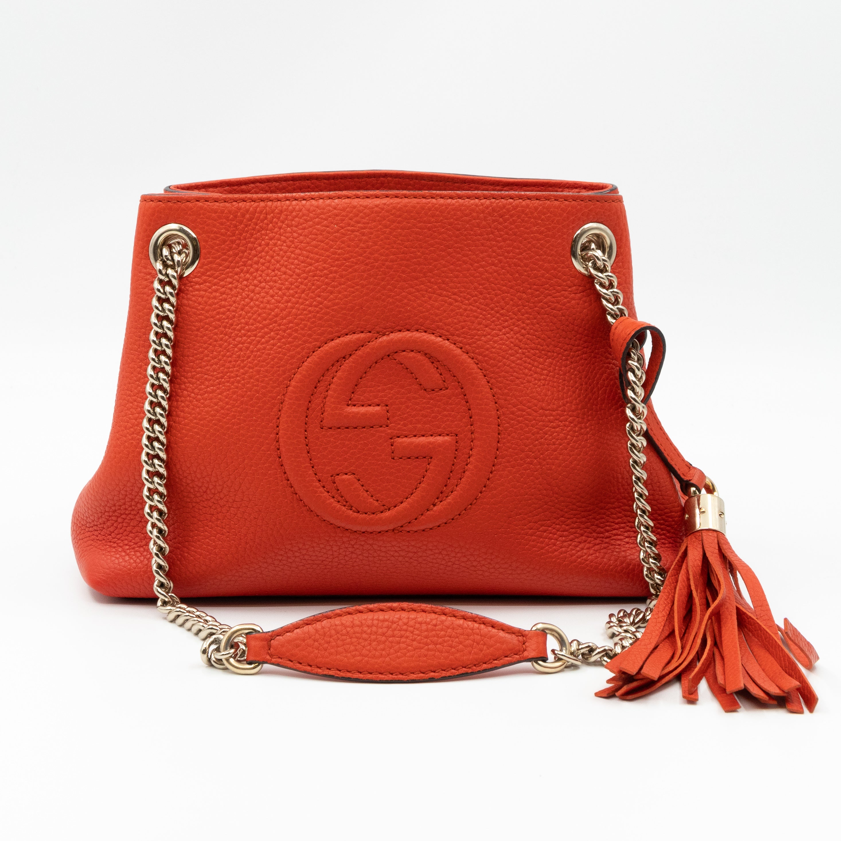 Mini Soho Chain Orange Leather