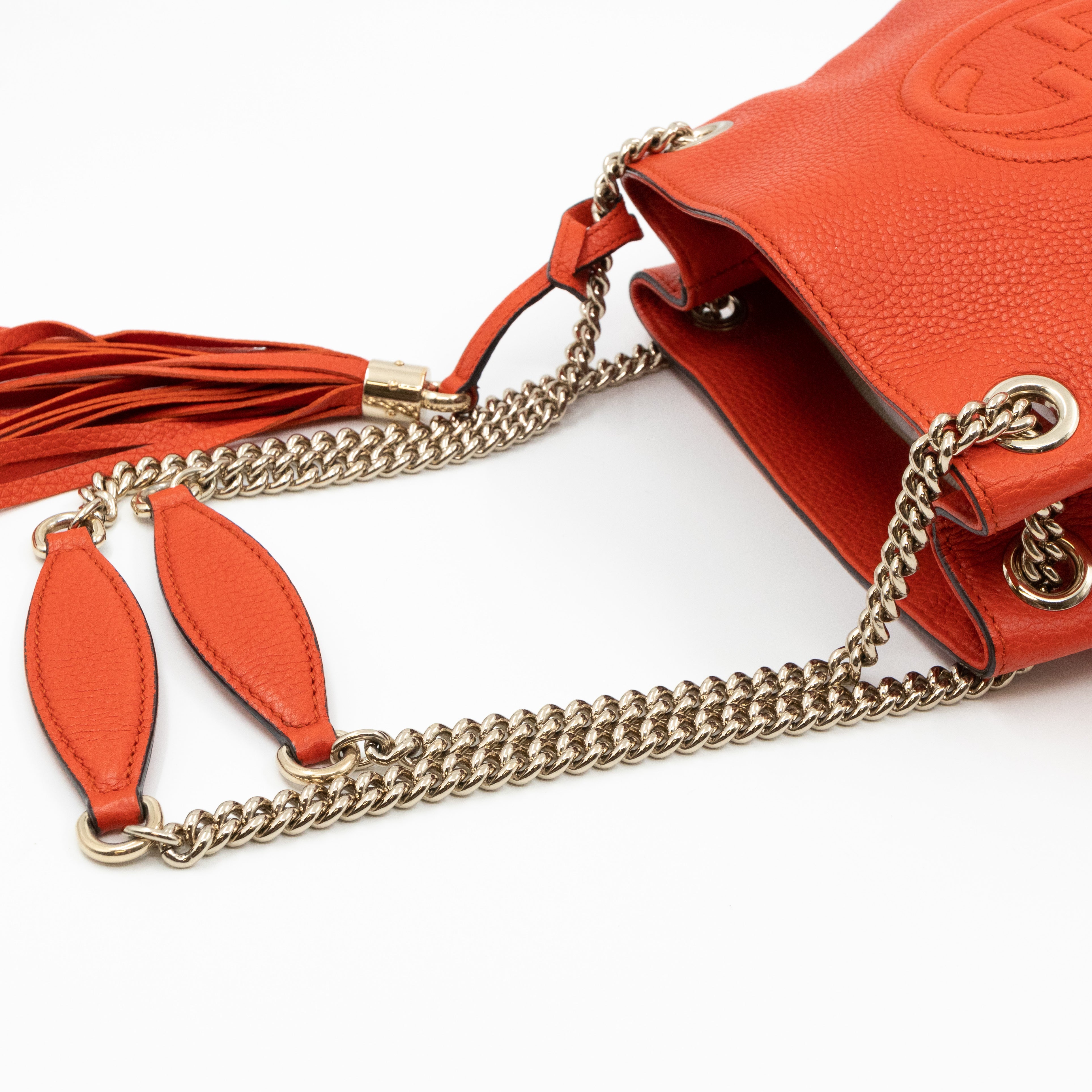 Mini Soho Chain Orange Leather