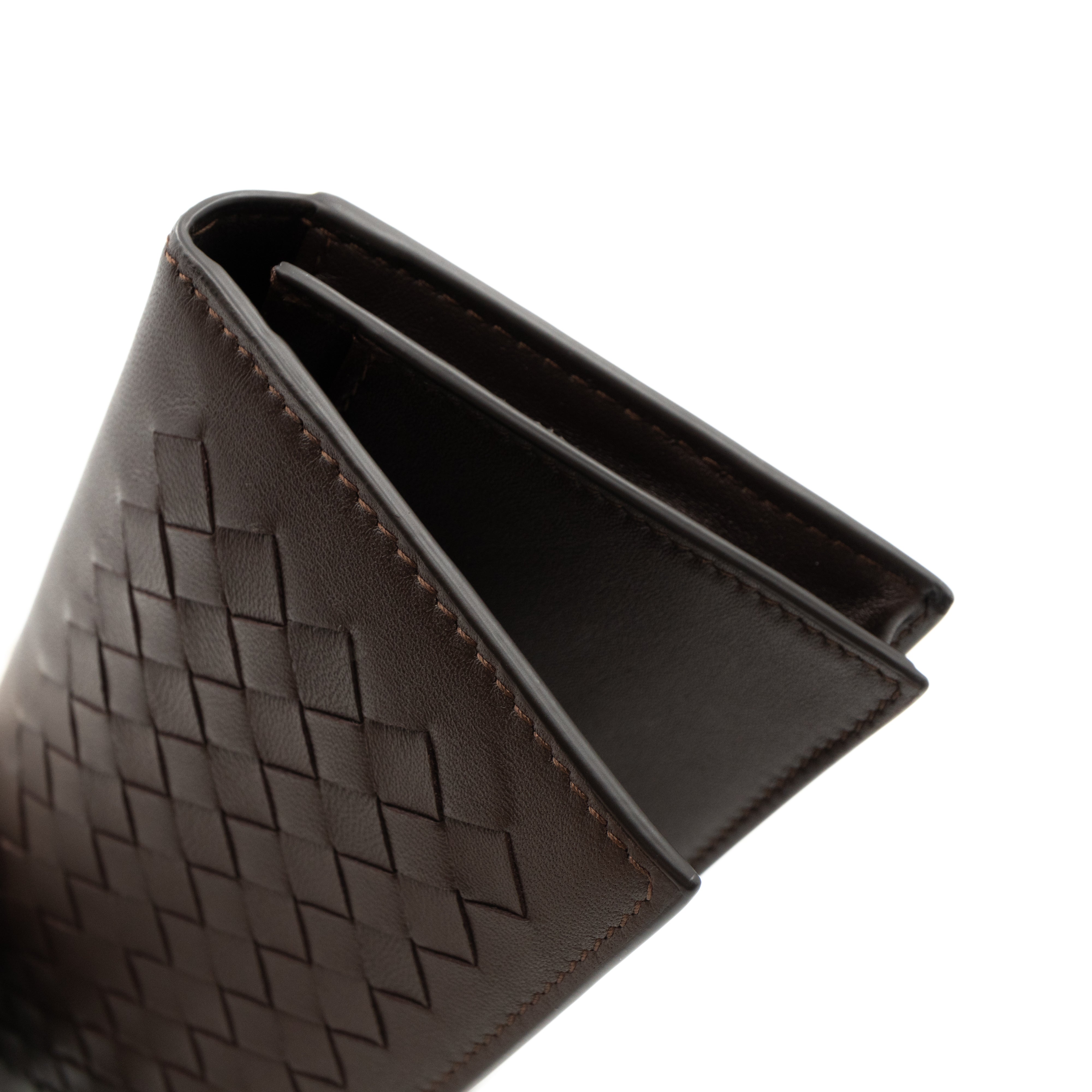 Long Wallet Intrecciato Leather Brown