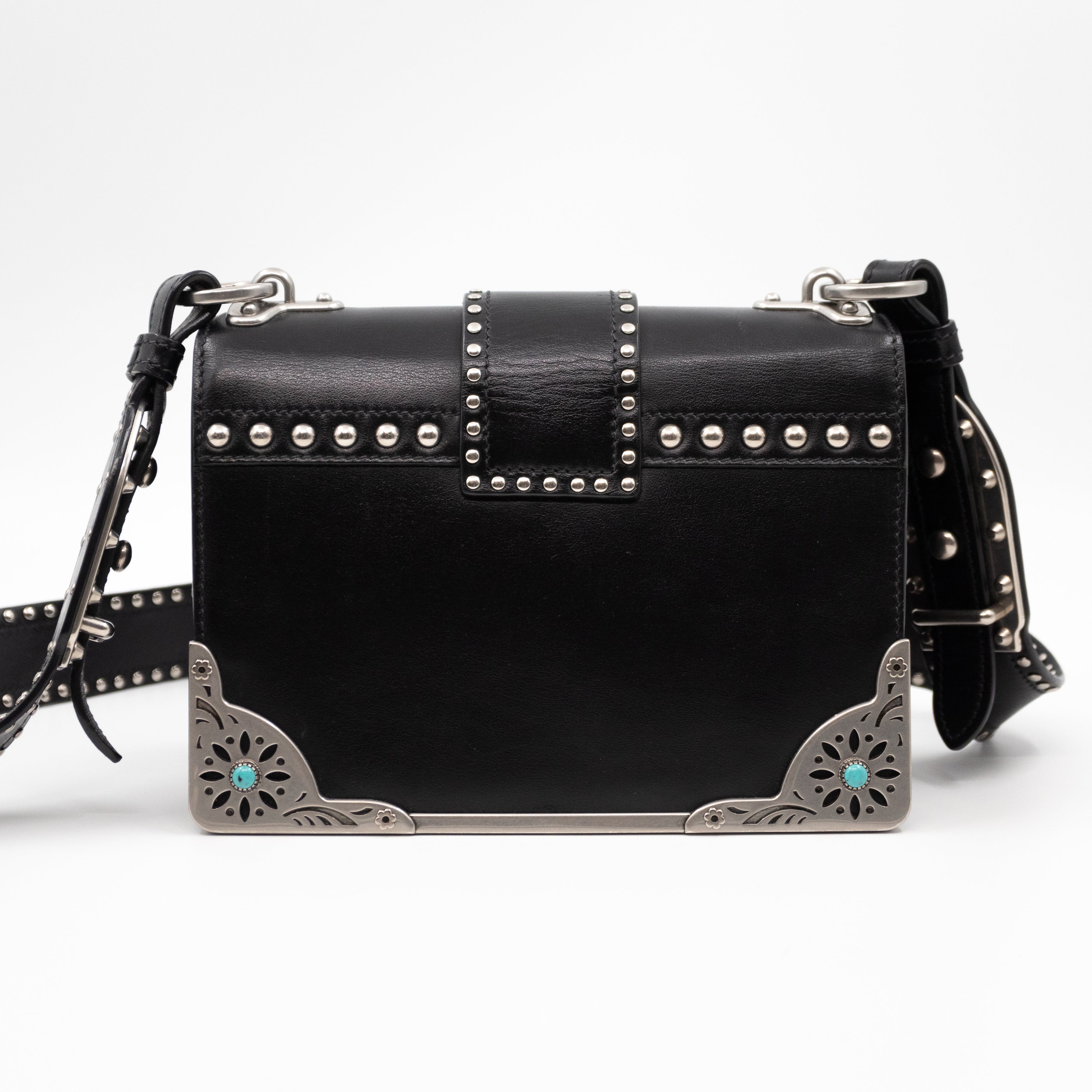 Cahier Studded Black Leather