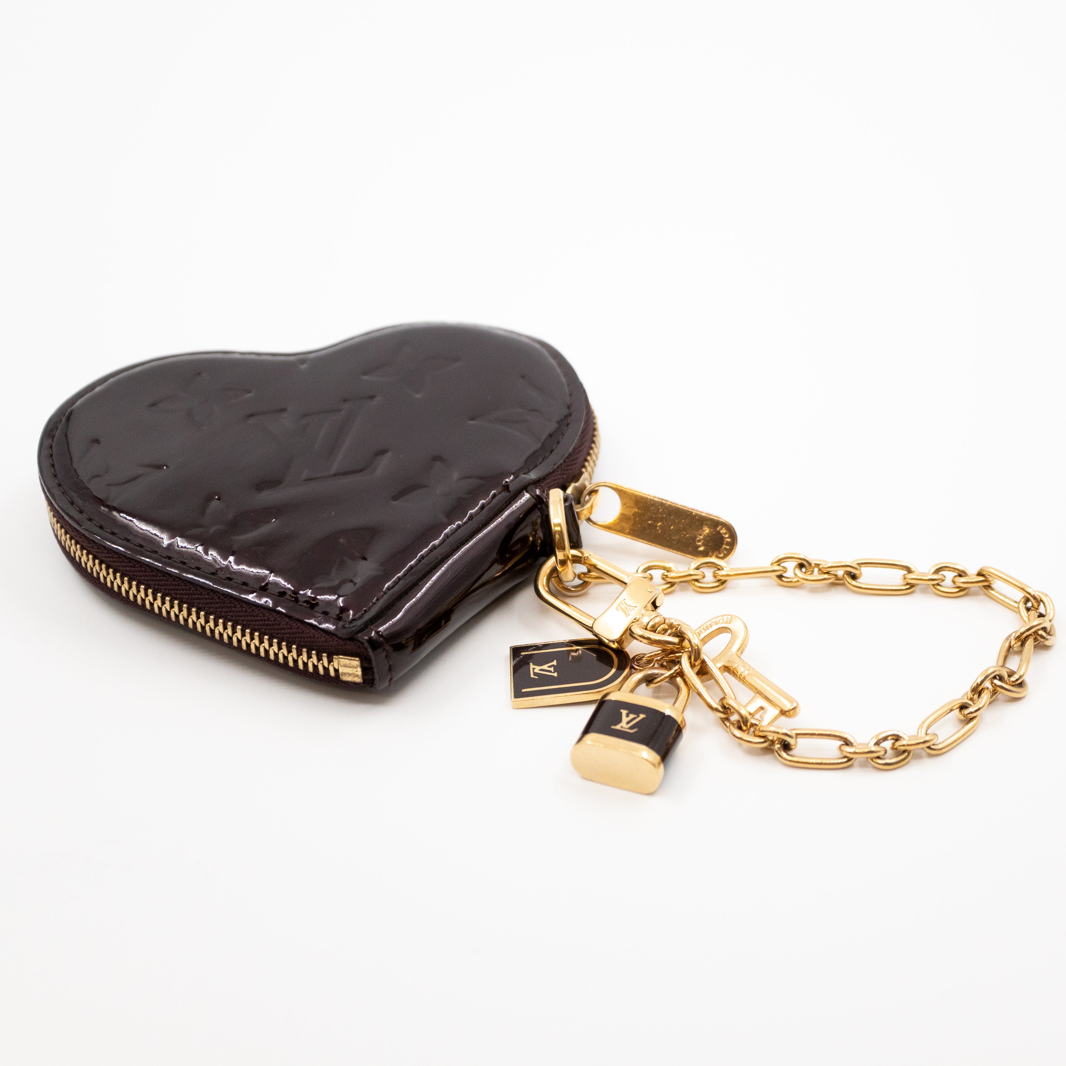 Heart Coin Purse Vernis Amarante