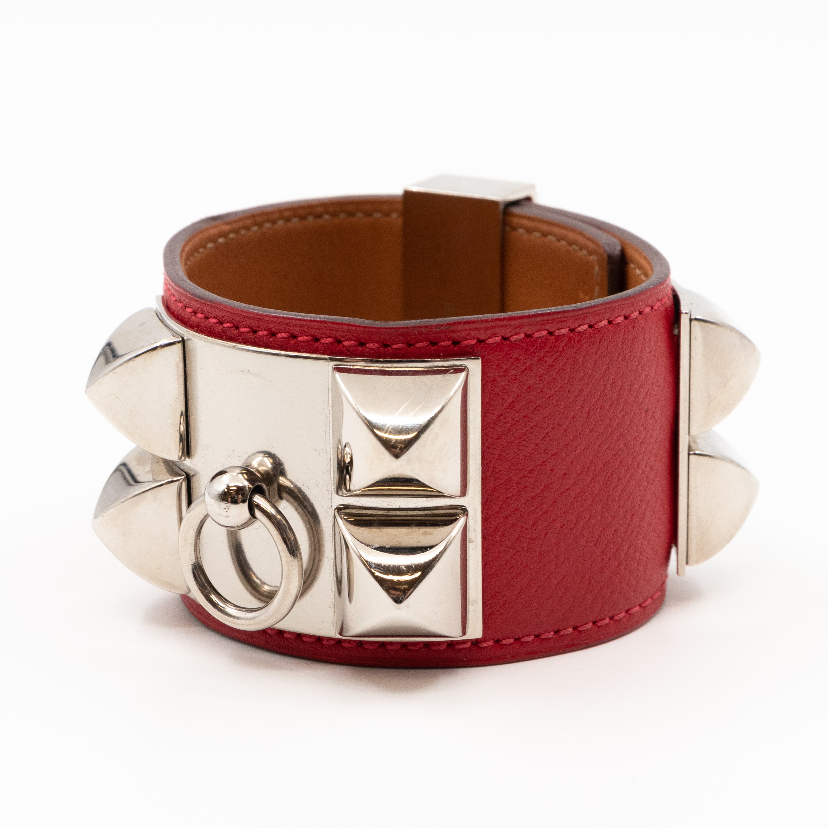 Collier de Chien Red Silver Bracelet