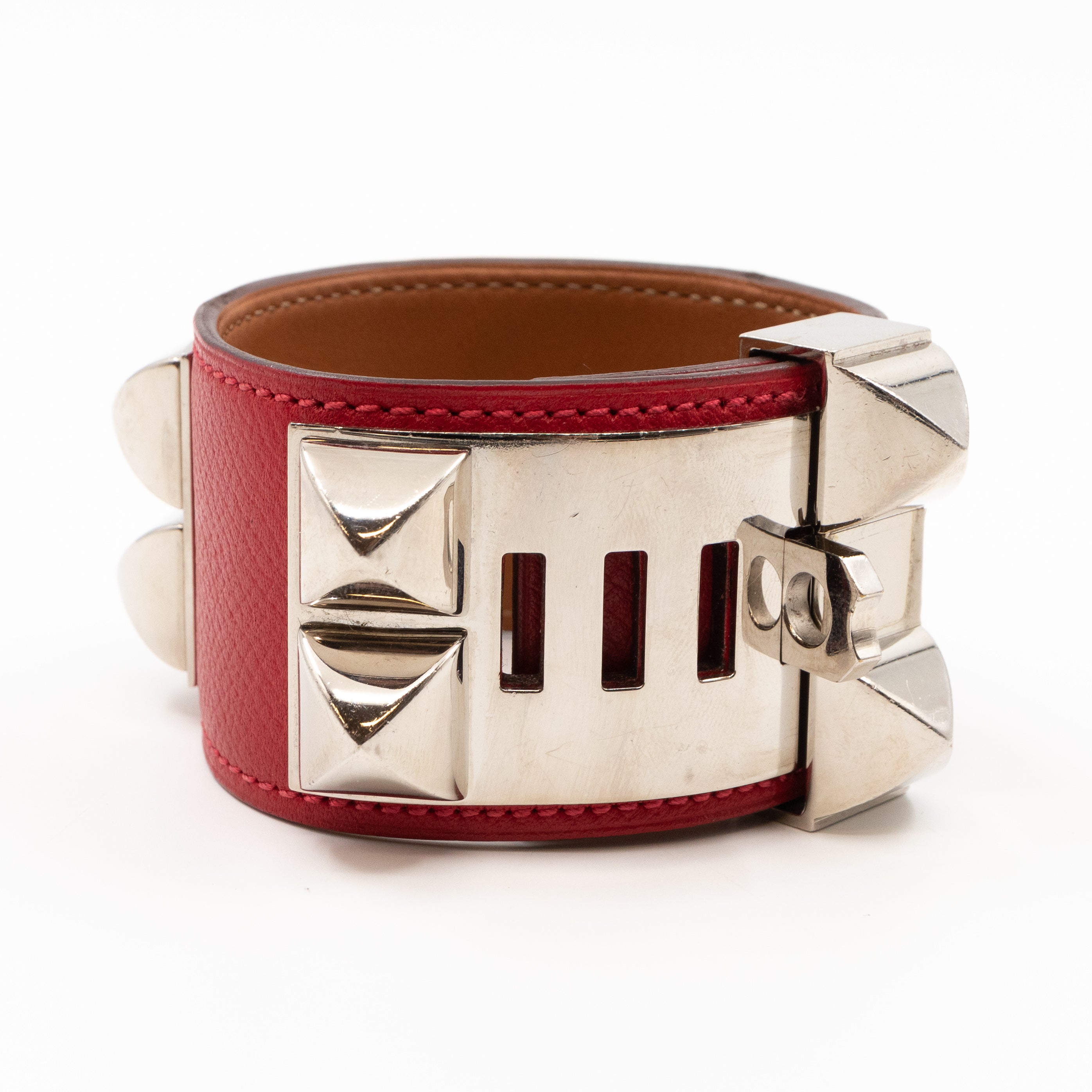 Collier de Chien Red Silver Bracelet